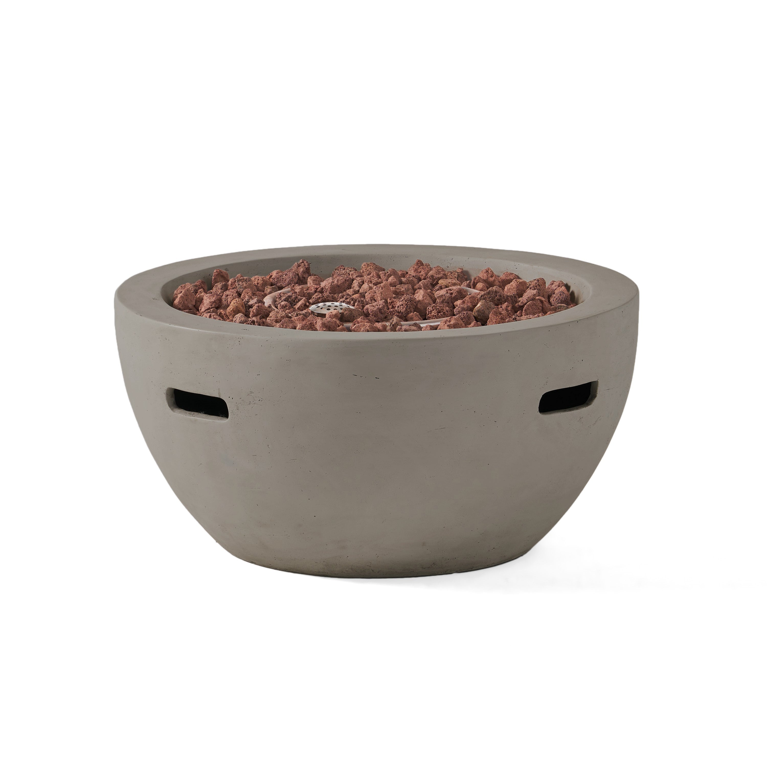 27" Bowl Shaped MGO Propane Fire Pit - Light Grey