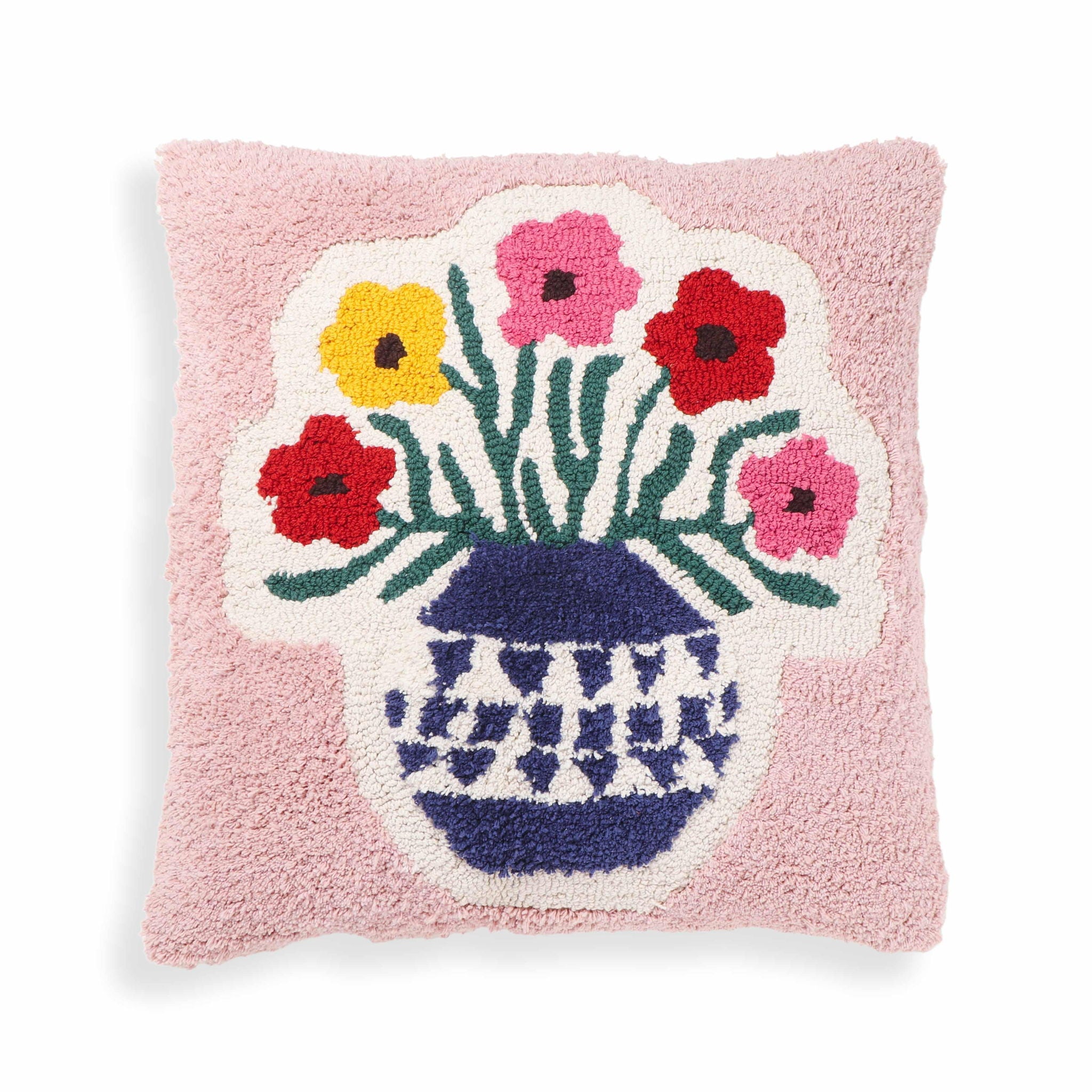 Blossom - 20" Cotton Square Accent Pillow - Tufted