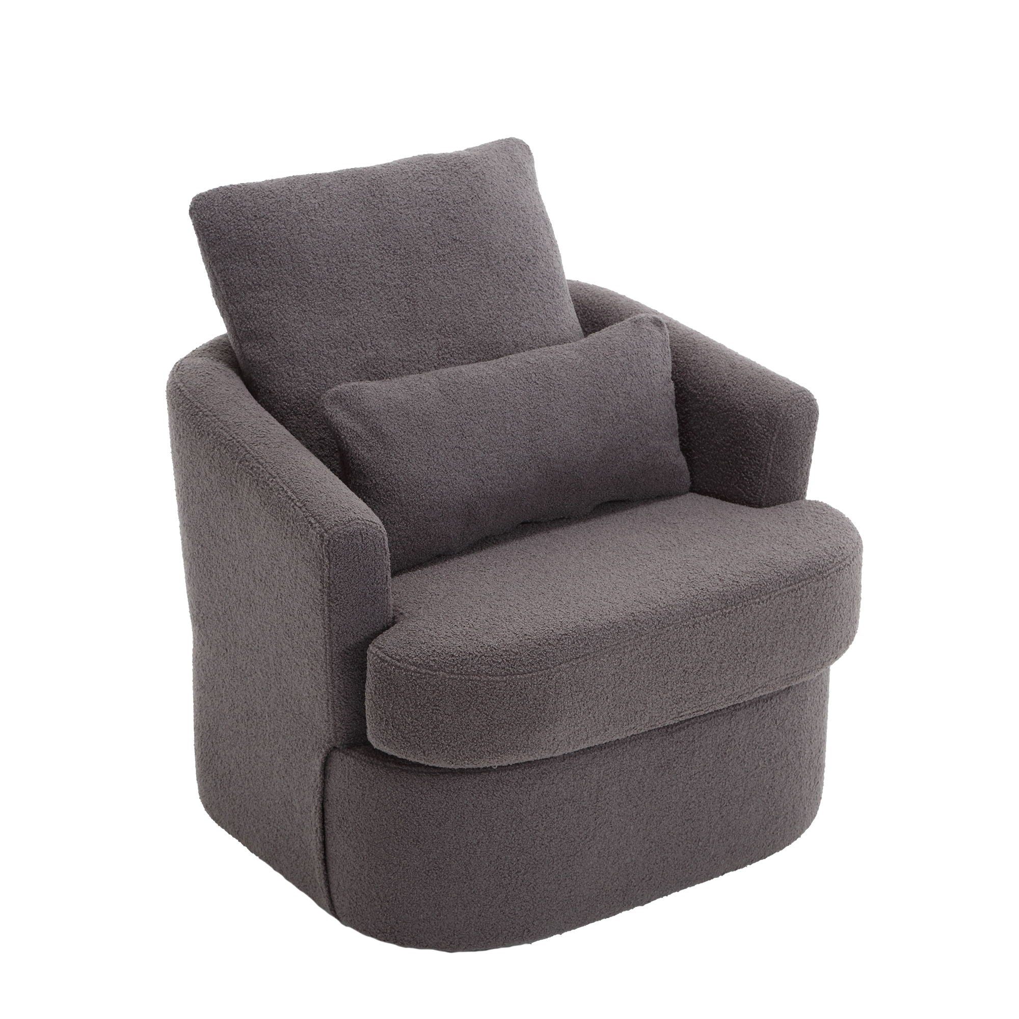 Modern Barrel Comfy Round Accent Sofa Chair, 360 Degree Swivel