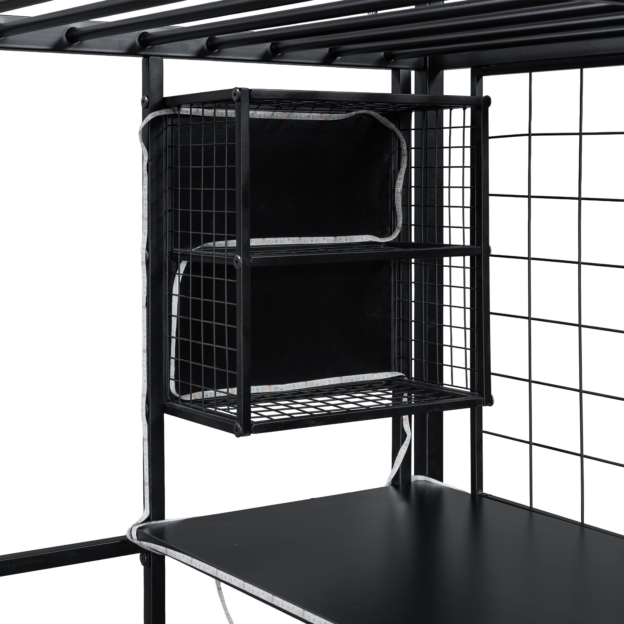 Loft Bed With Built In Work Station, Wardrobe, Storage Staircase And LED