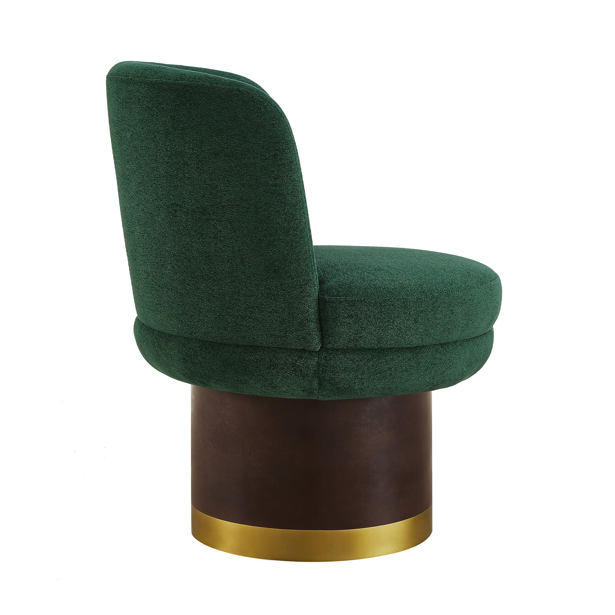 Round Swivel Accent Chair With Ergonomic Backrest For Living Room