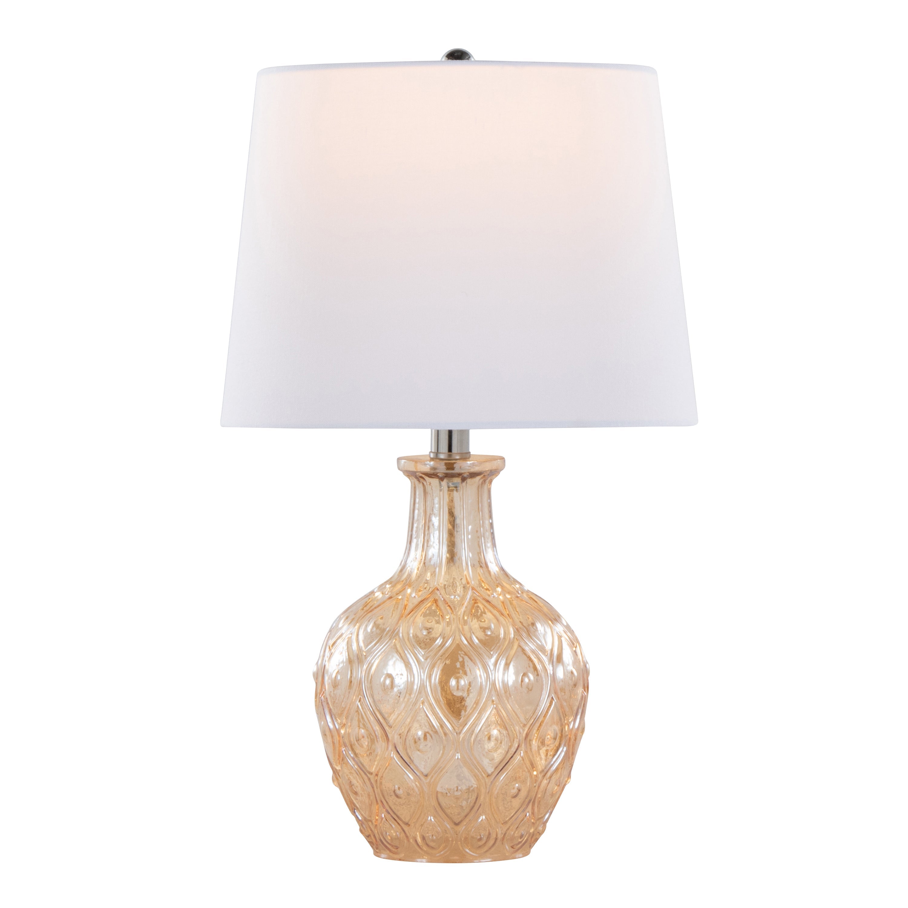 Gloria Round 20" Contemporary Glass Accent Lamp - Set of 2