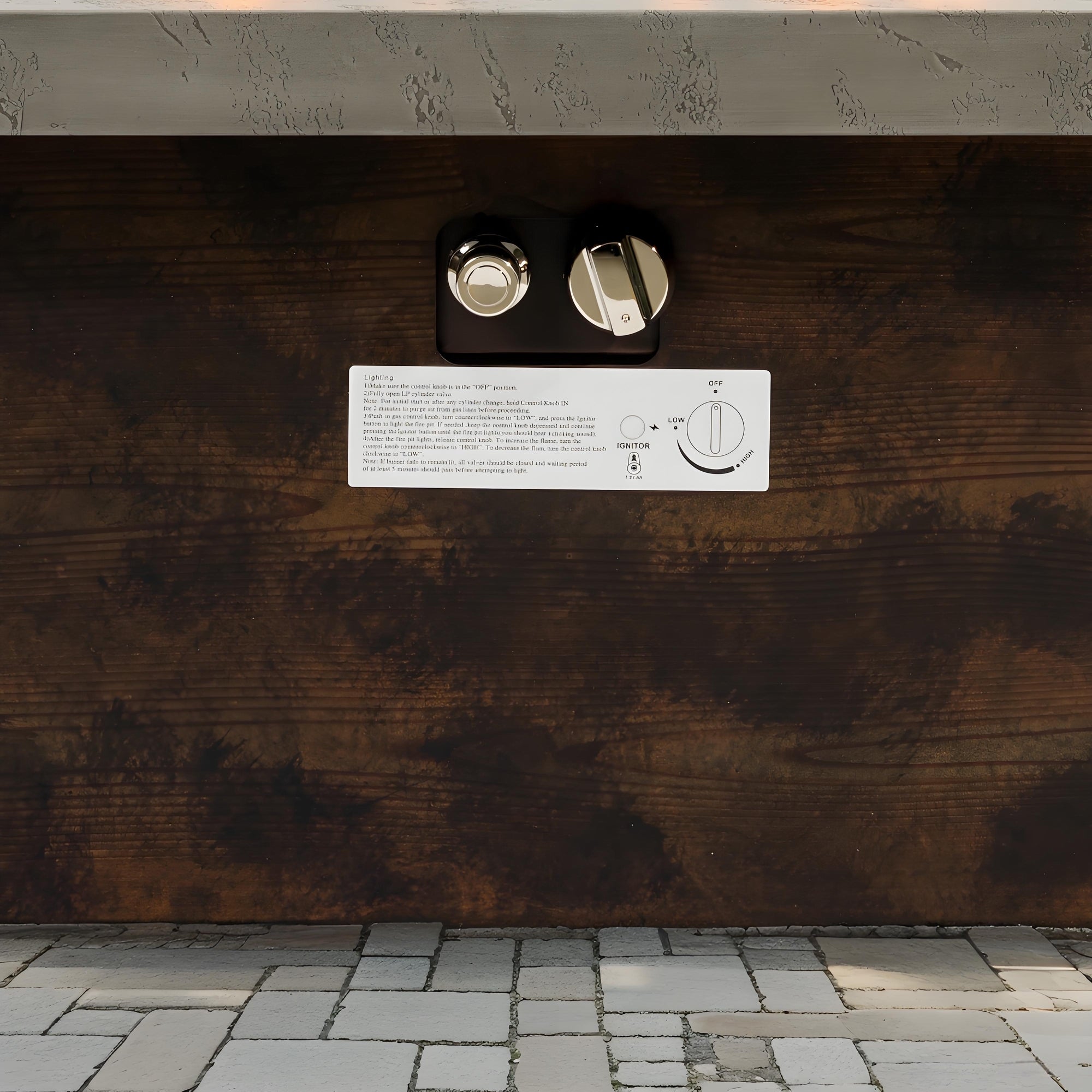 42 Inch Gas Fire Pit Table with Cement Texture Finish