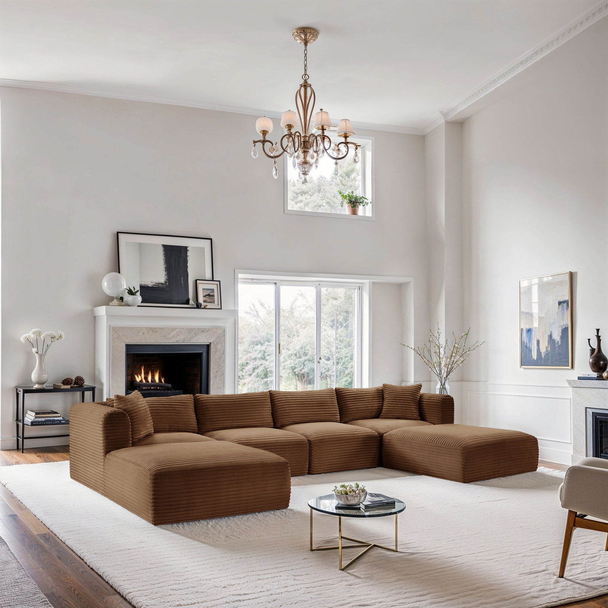 Shaggy - Fabric 6 Piece Modular Sectional With 2 Ottomans - Best Buy Furniture