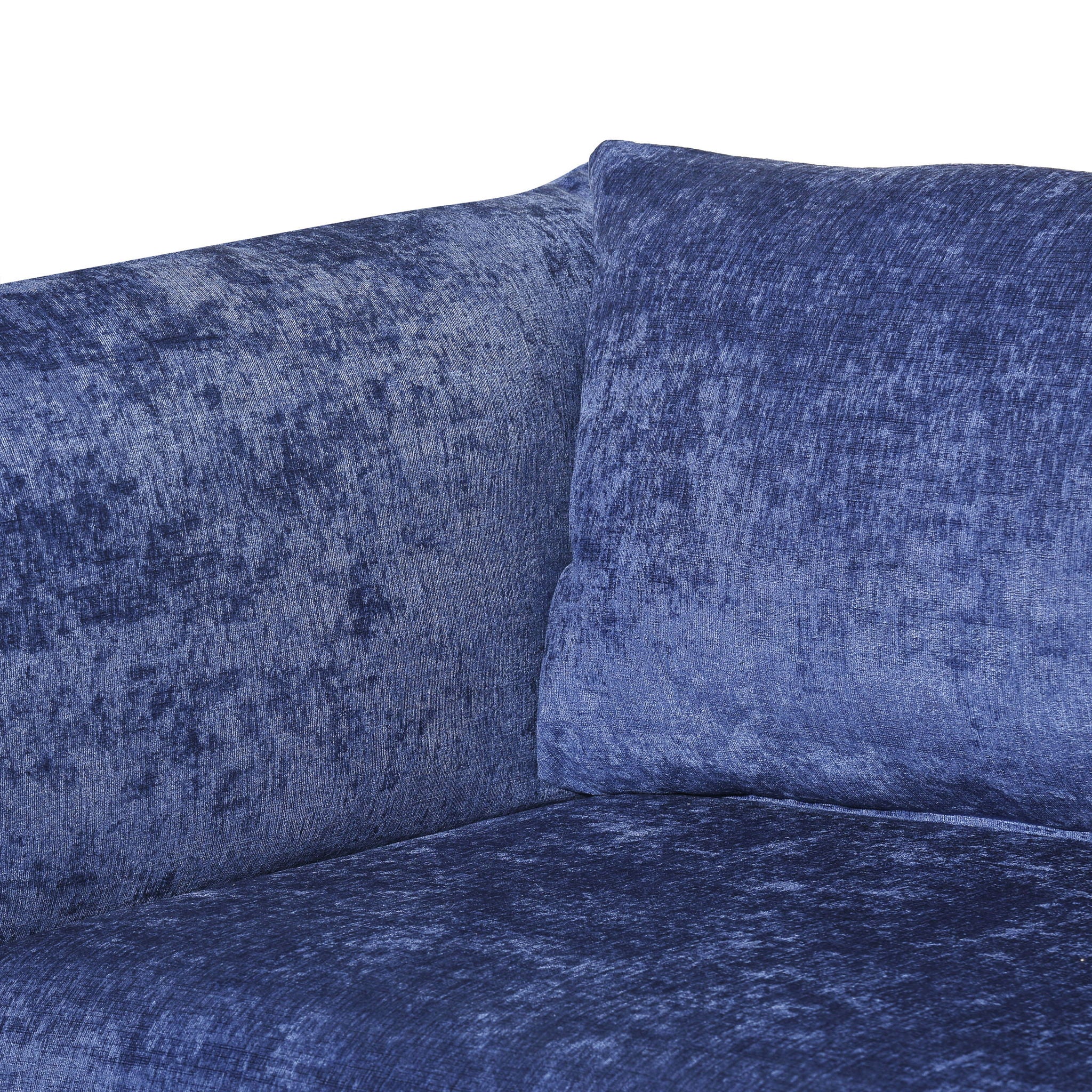 Modern Club Chair With Textured Upholstery And Pillow Accents - Navy Blue