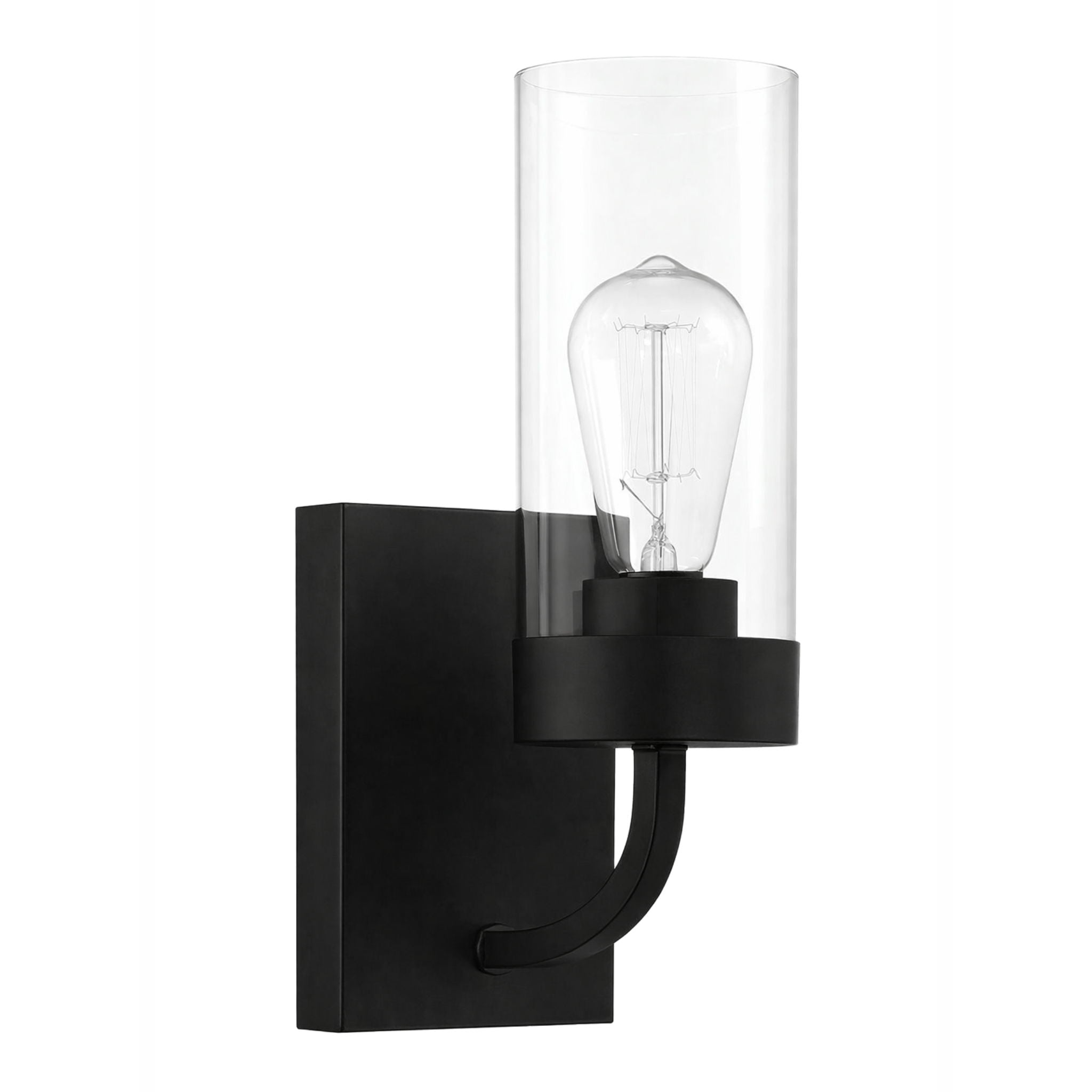 Zephyr - Single Light Sconce - Black / Clear