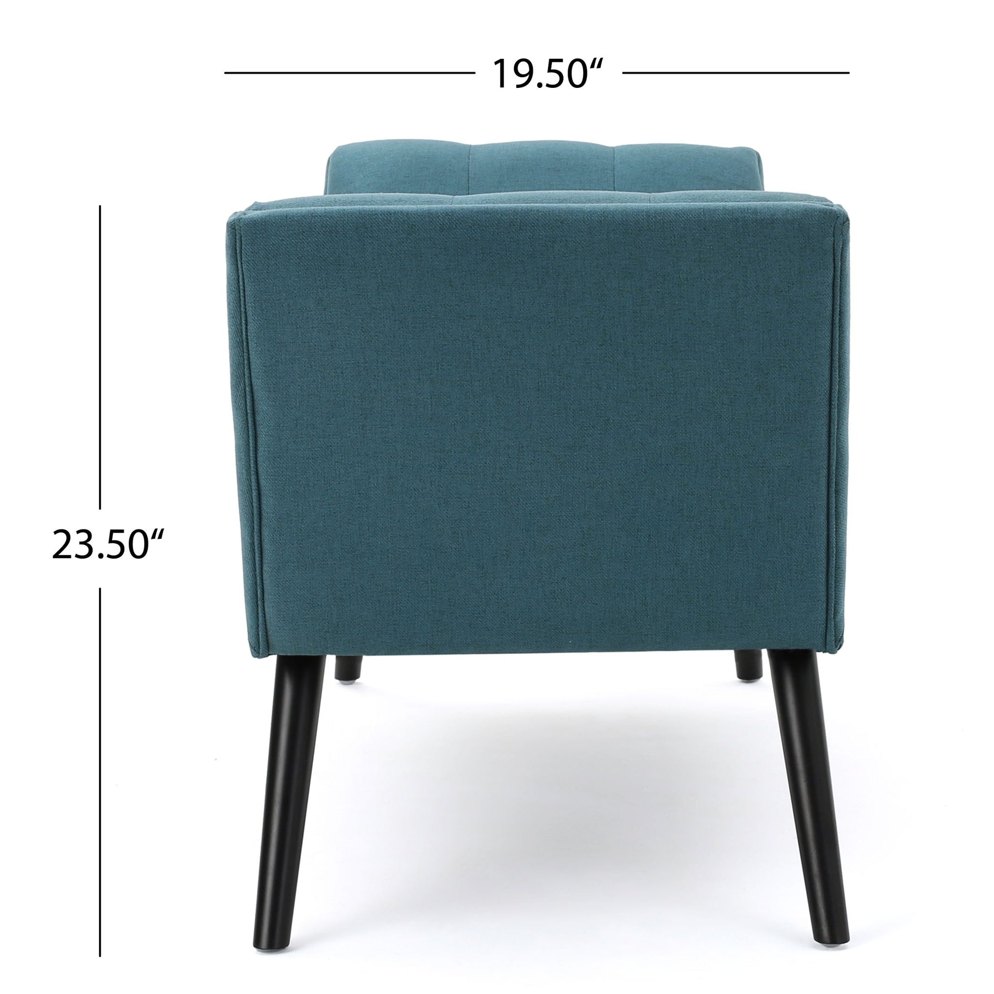 Modern Fabric Bench With Padded Seat And Wide U Shape Design - Teal - Best Buy Furniture