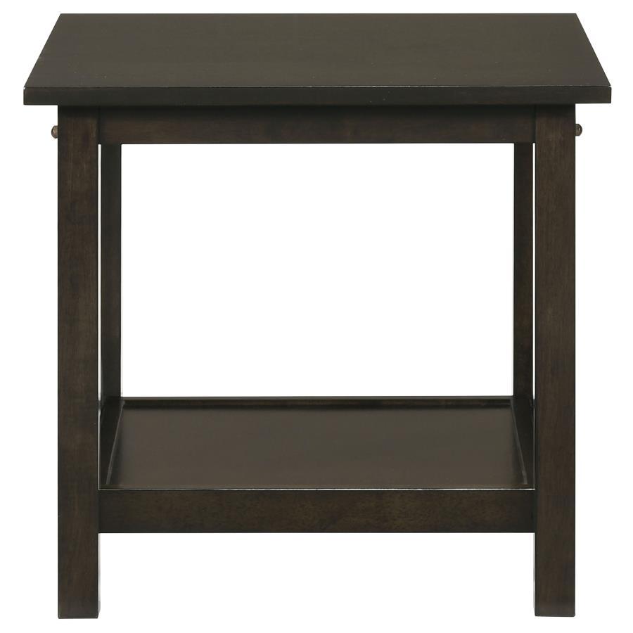 Rachelle - 3 Piece Rectangular Coffee Table Set - Deep Merlot