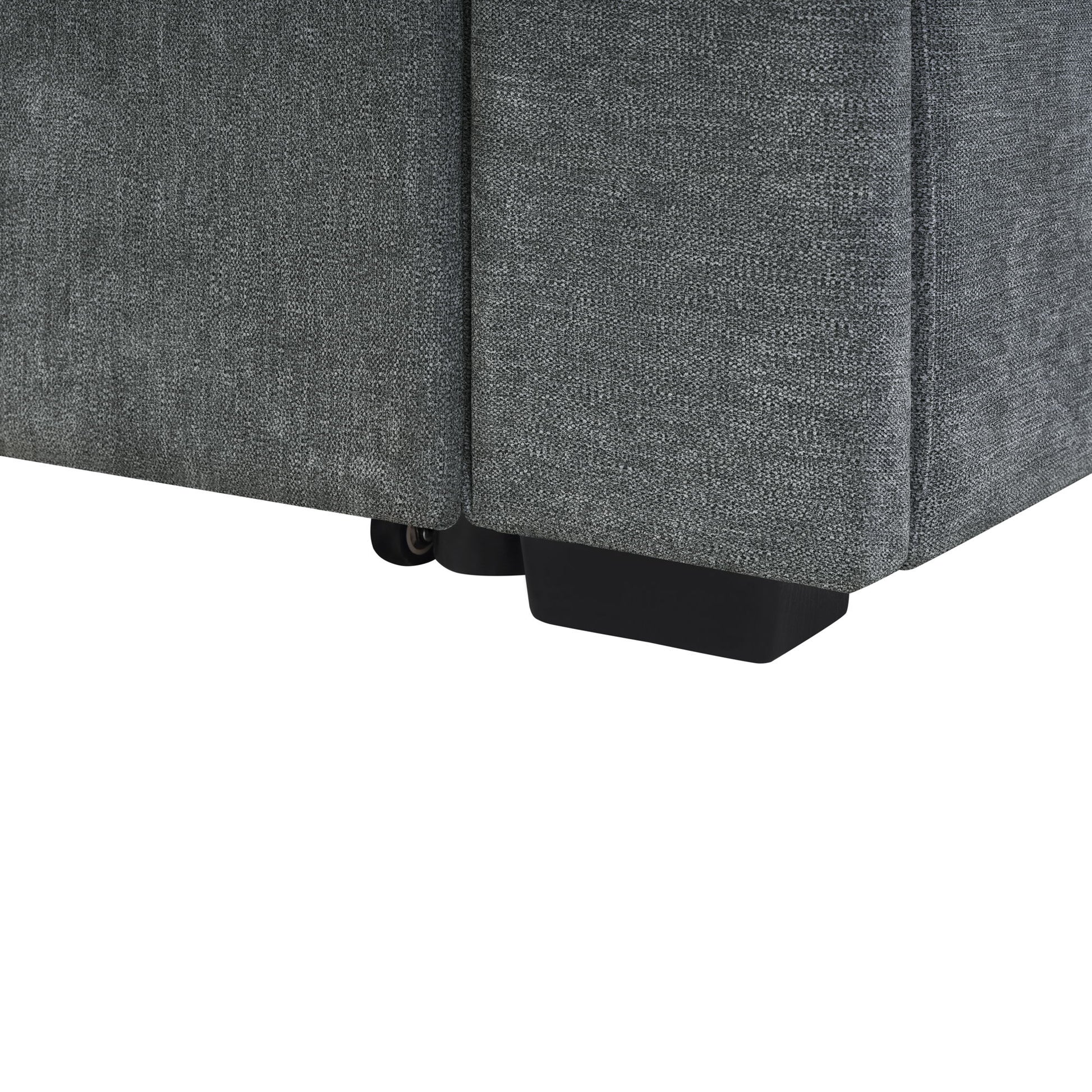Convertible Sectional L-Shaped Sofa With Dual Pull-Out Sleepers, Flip-Top Table, USB Ports, Cup Holder & Storage - Best Buy Furniture