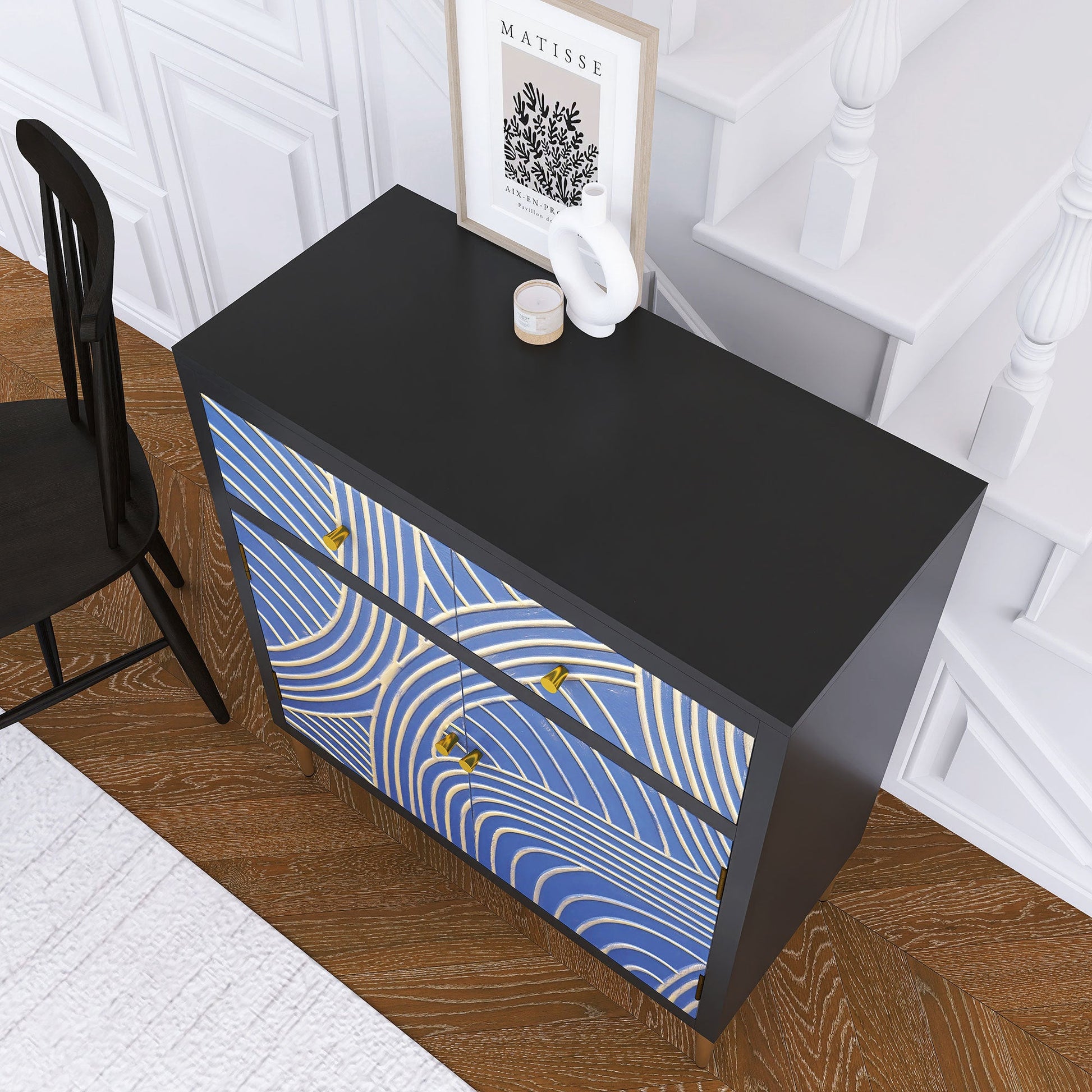 Black & Blue Modern MDF Storage Cabinet – Adjustable Shelf & Drawer - Best Buy Furniture