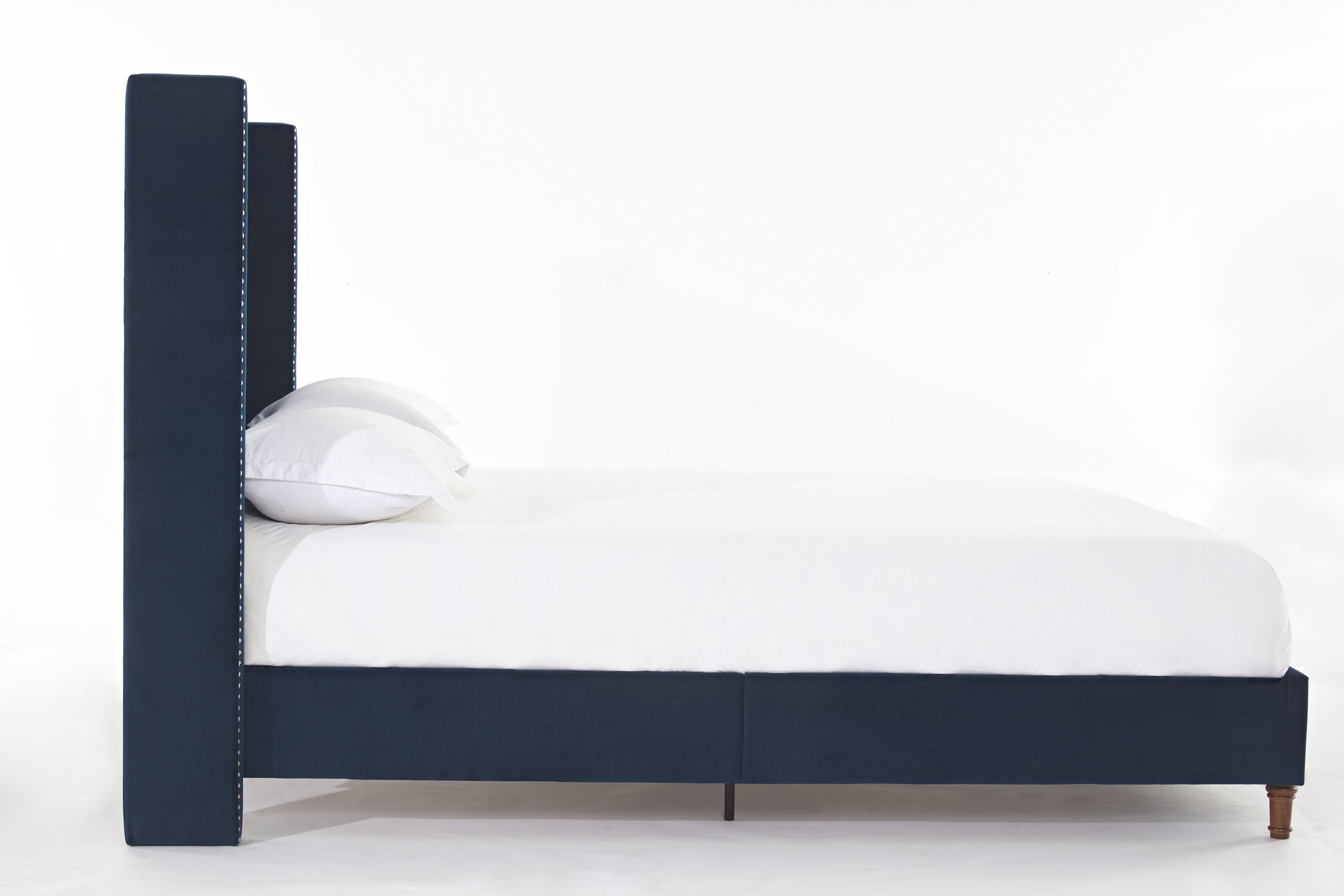 Peyton - Upholstered Bed With 54" High Headboard, Traditional Hand Buttoned Tufting - Best Buy Furniture