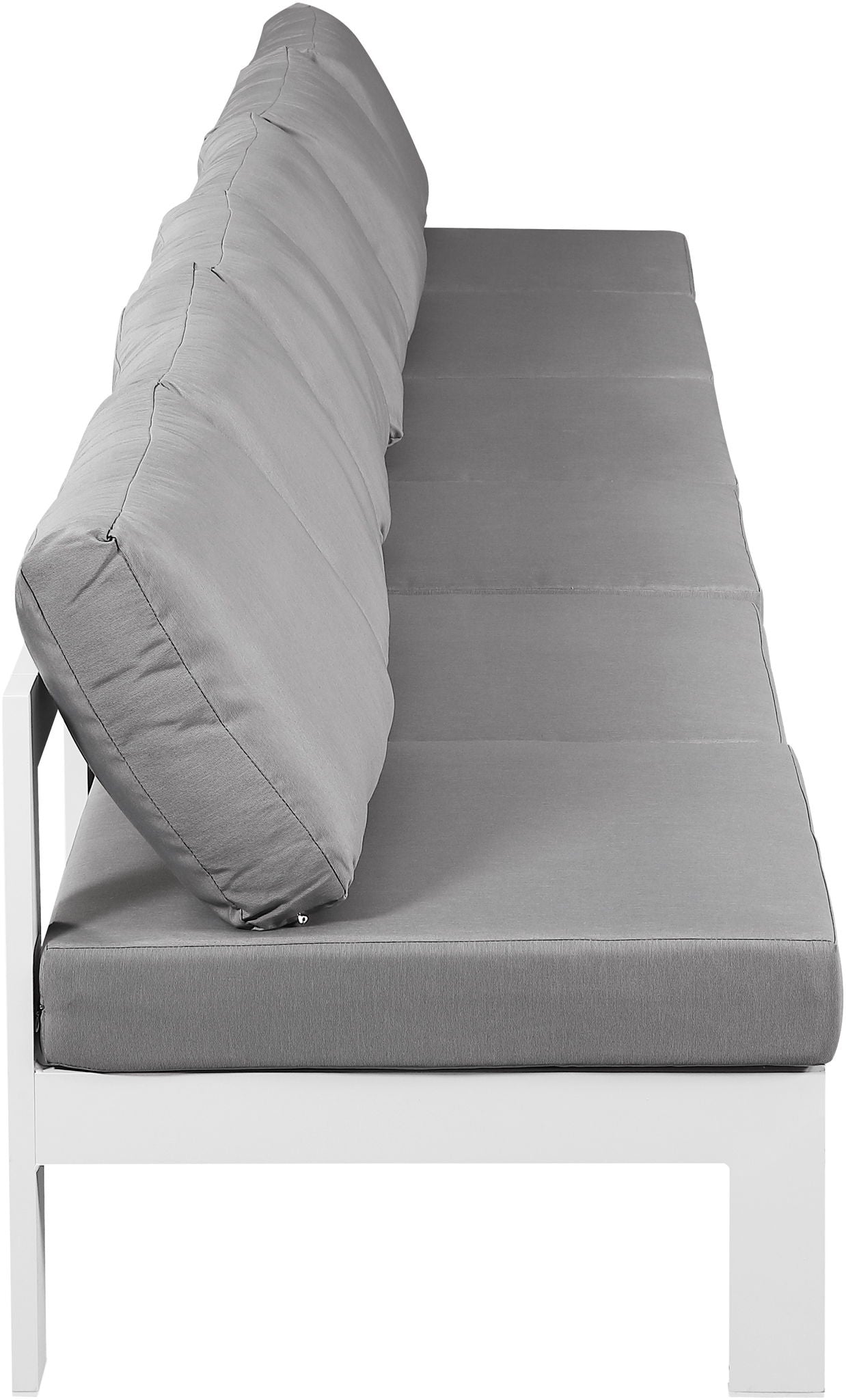 Nizuc - Outdoor Patio 6 Seat Armless Modular Sofa With White Frame