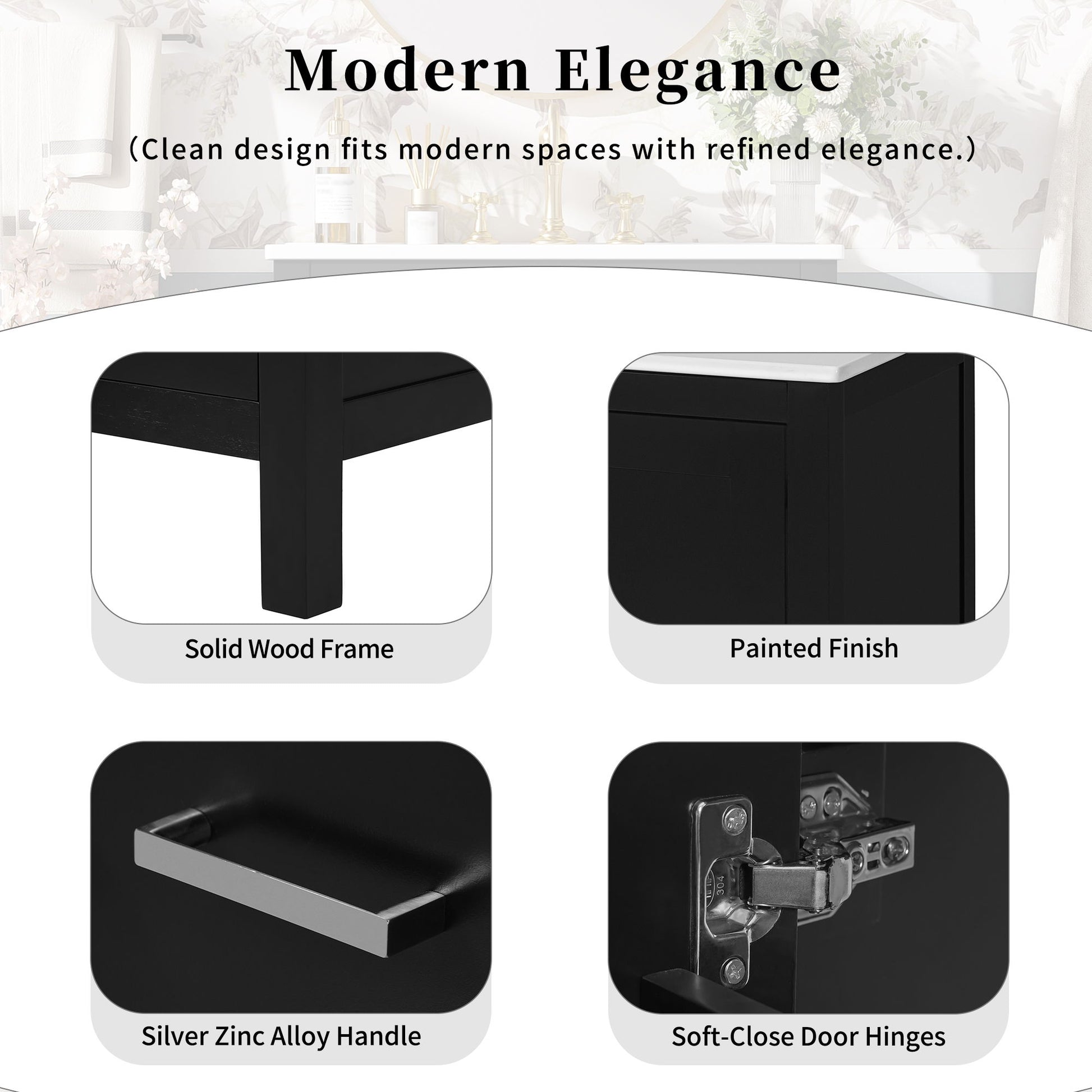 Bathroom Vanity With Integrated Undermount Ceramic Sink, 2 Doors And 1 Drawer, Soft Close Hinges - Best Buy Furniture