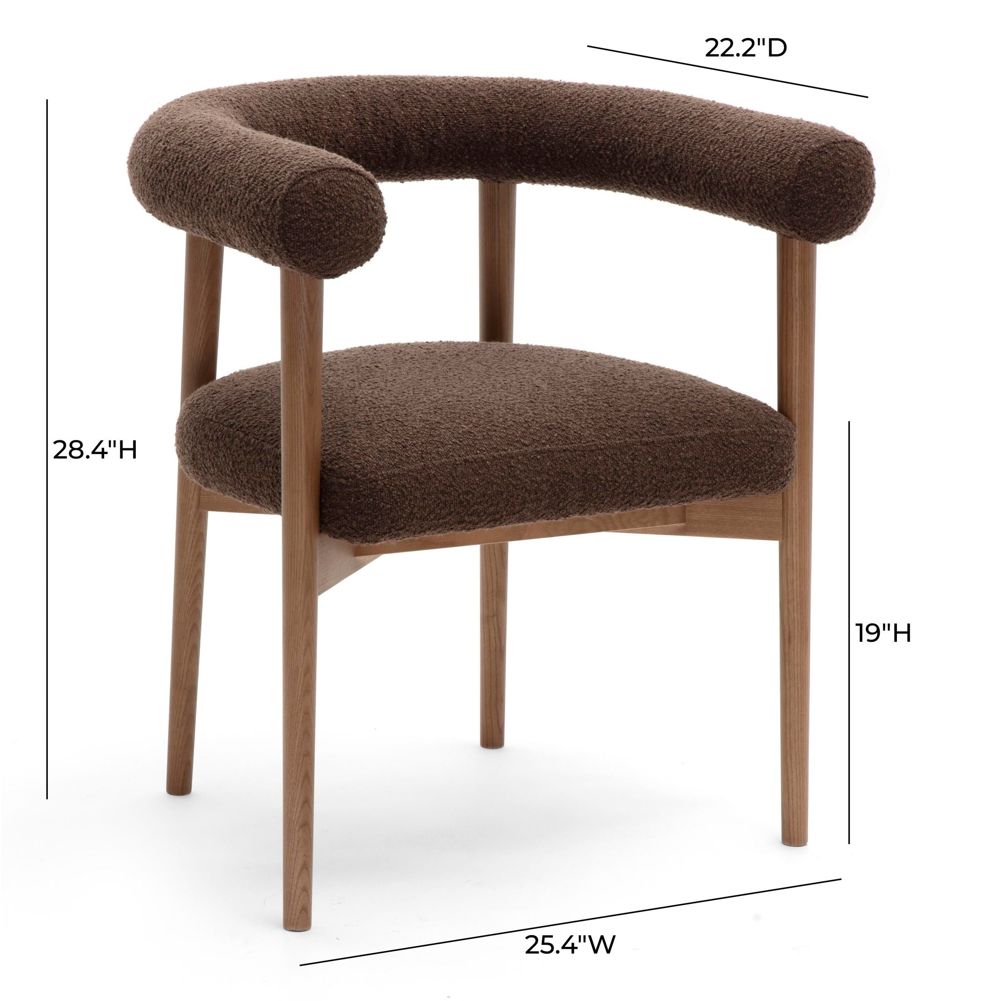 Spara - Performance Boucle Dining Chair - Chocolate Brown