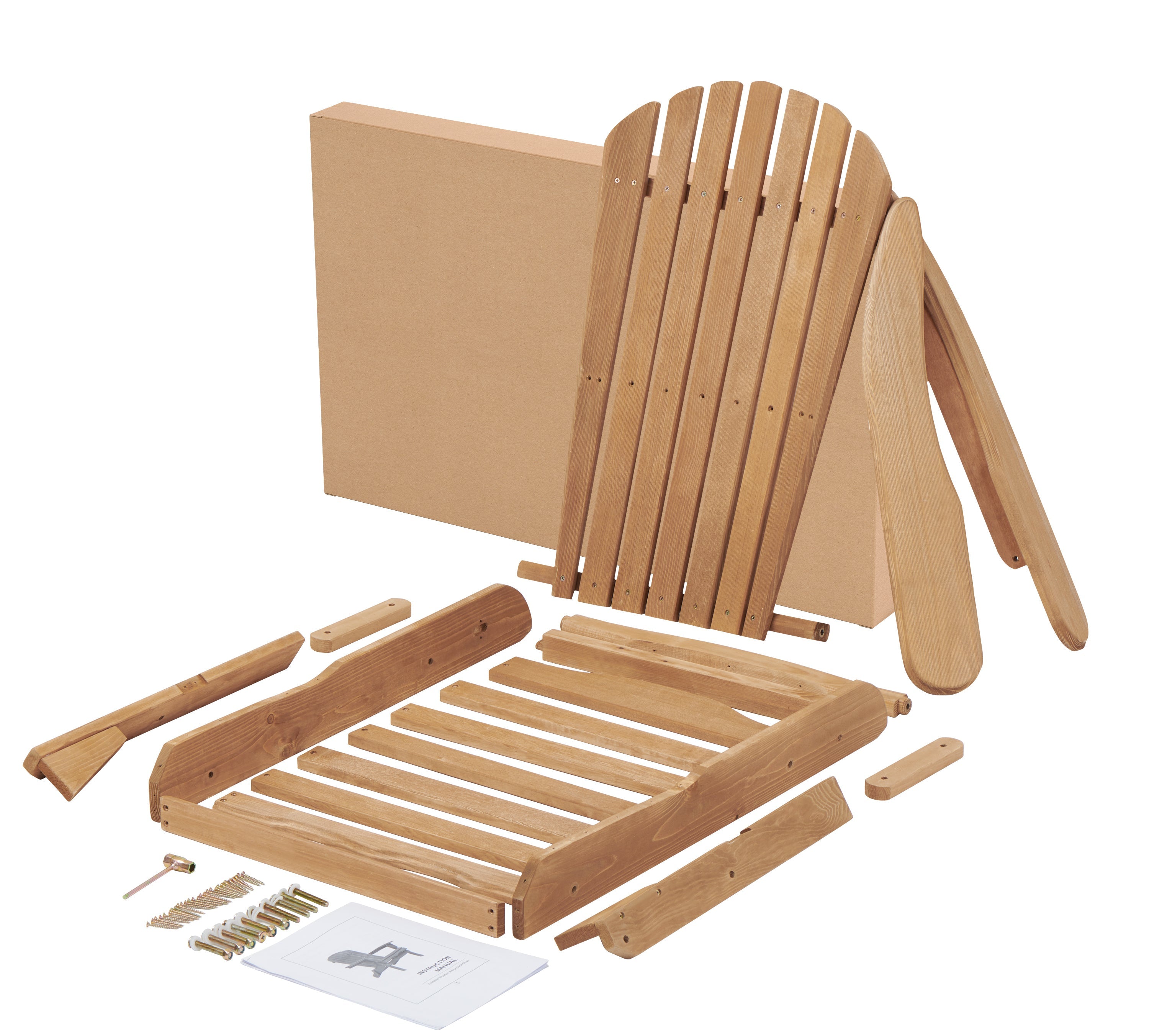 Foldable Hemlock Wood Adirondack Chair -Set of 2 Chairs