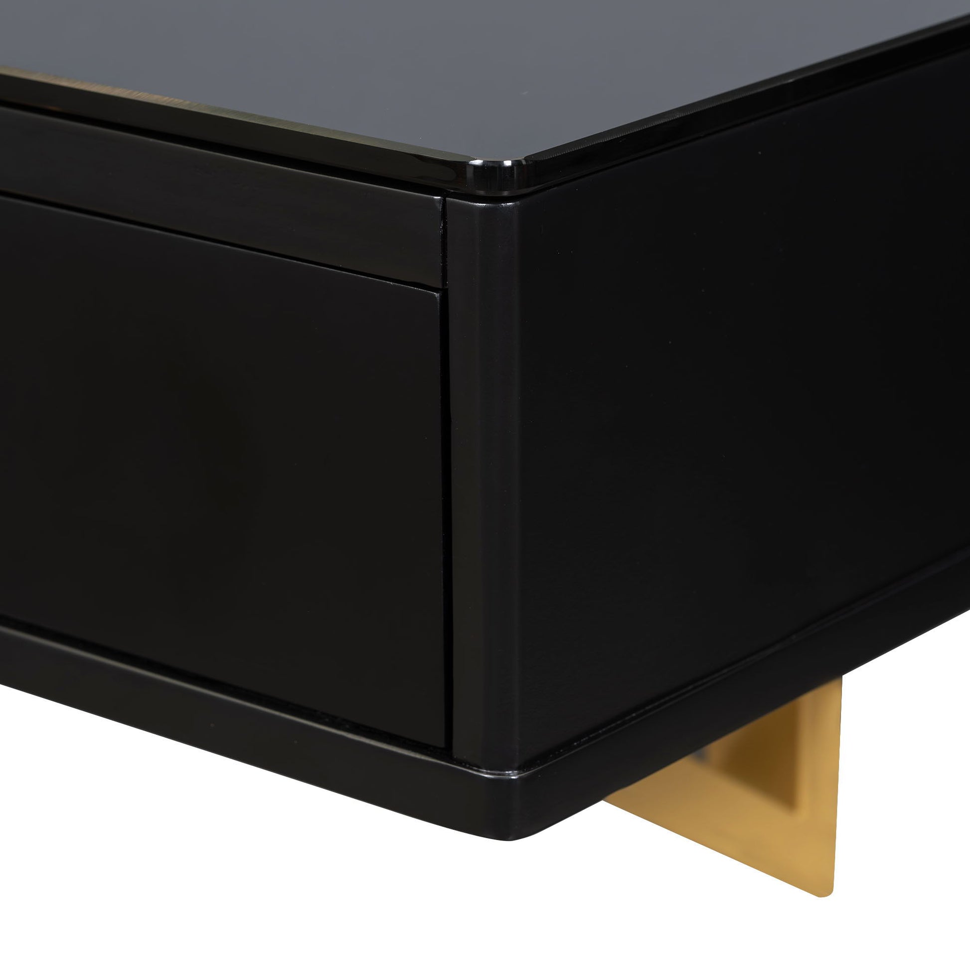Floating Shelf With Drawer, Multi-Purpose Wall-Mounted Vanity Table, Mounted Desk, Floating Table For Bedroom, Bathroom, Hairdressers - Black / Golden - Best Buy Furniture