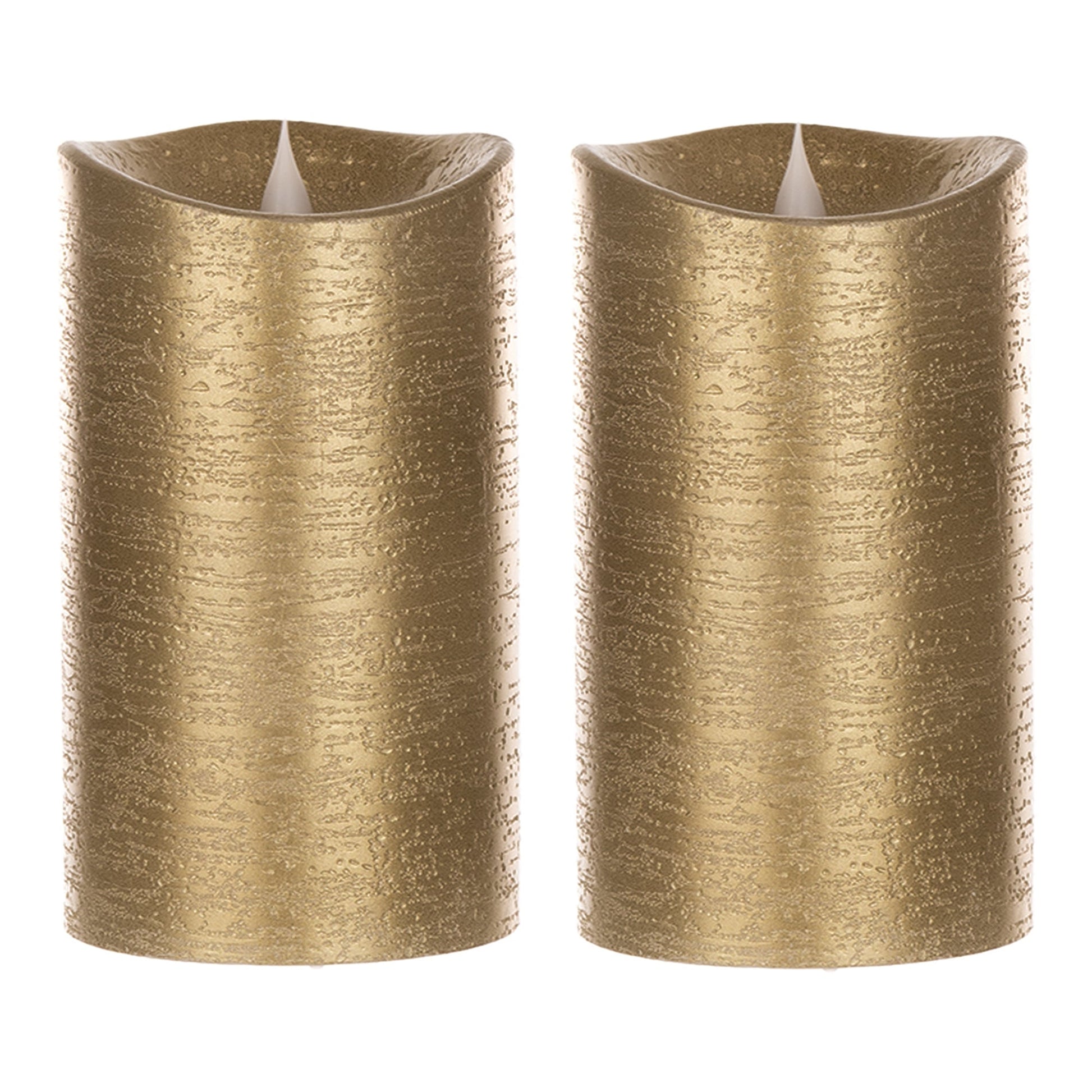 7" Gold Simplux Designer LED Candle with remote (Set of 2) - Tuesday Morning - Candles