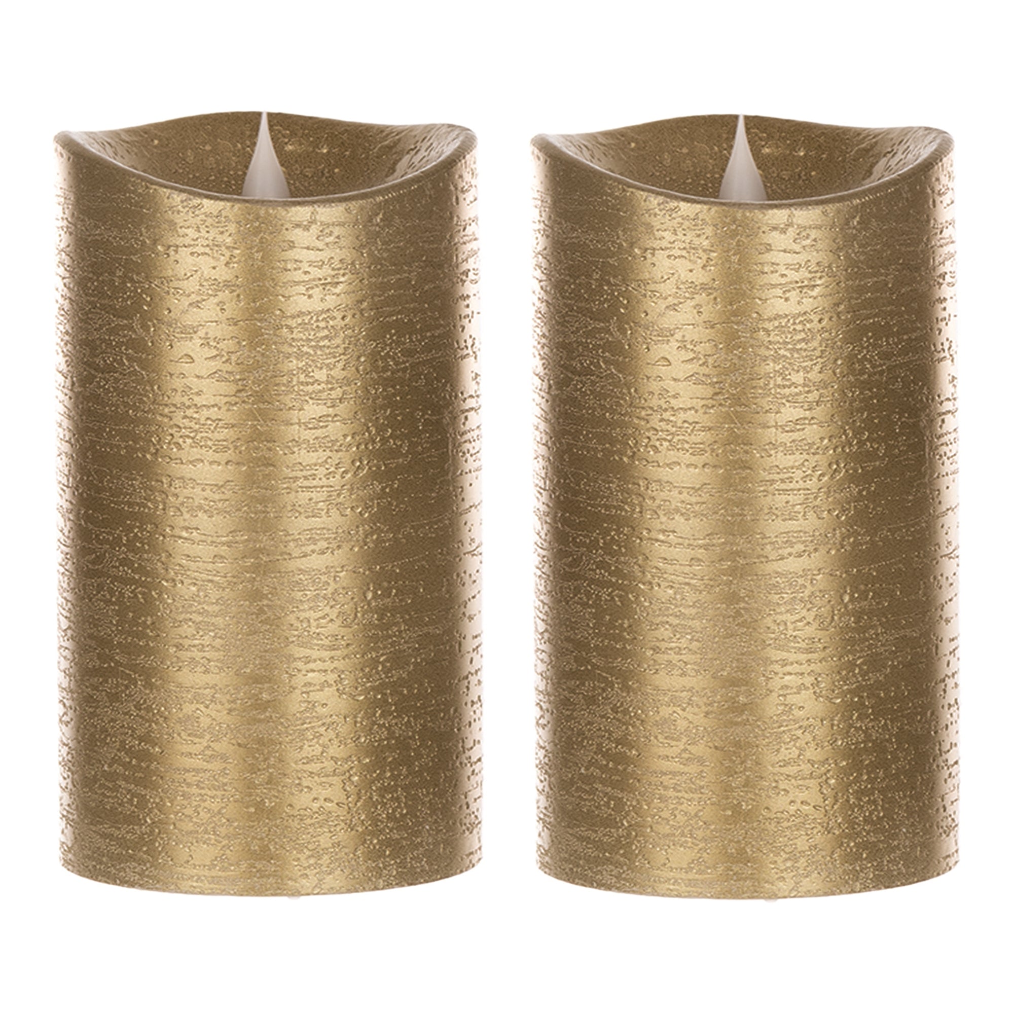 7" Gold Simplux Designer LED Candle with remote (Set of 2) - Tuesday Morning - Candles