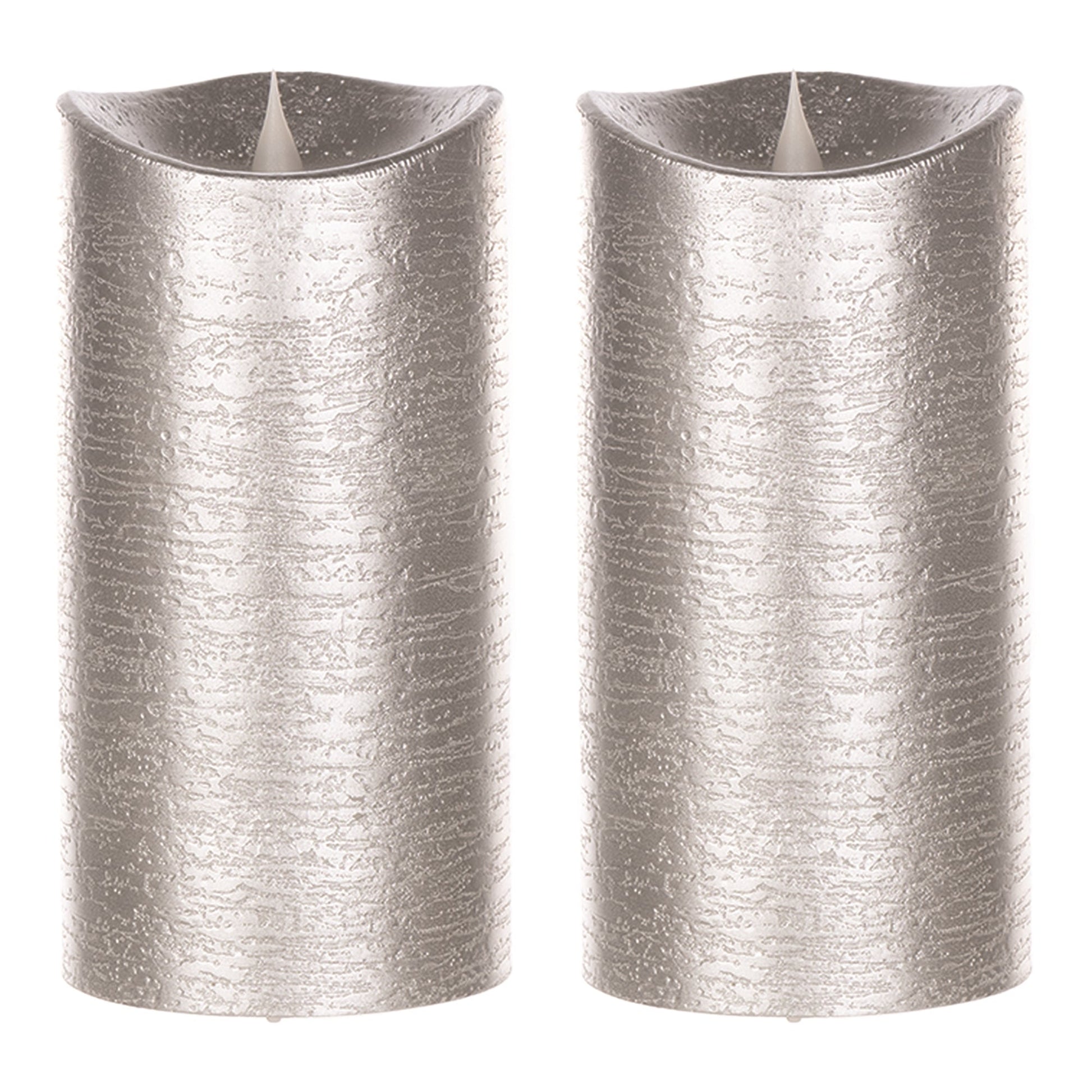 7" Silver Simplux Designer LED Candle with remote (Set of 2) - Tuesday Morning - Candles