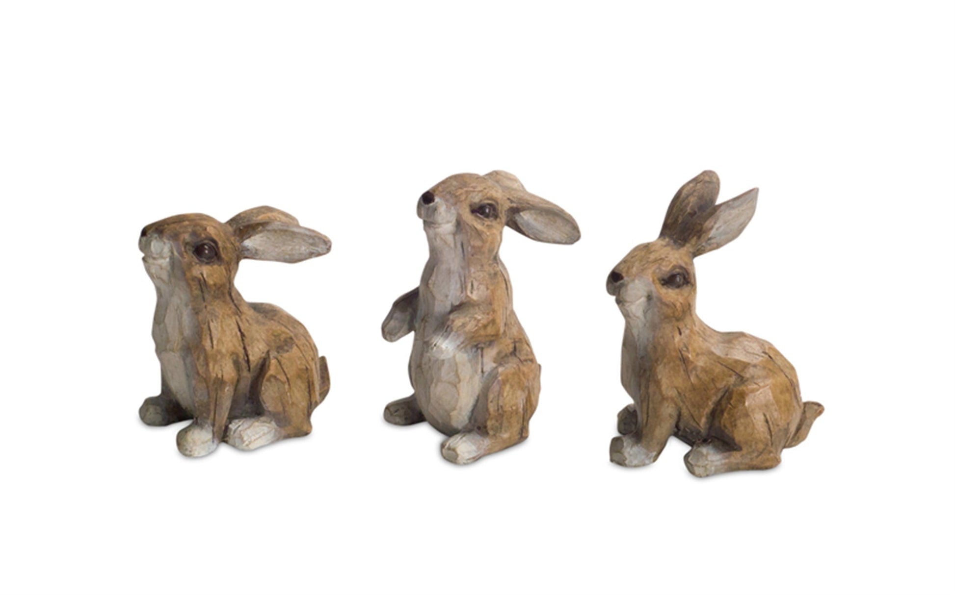 Carved-Stone-Garden-Rabbit-Figurine-(Set-of-6)-Garden-Decor