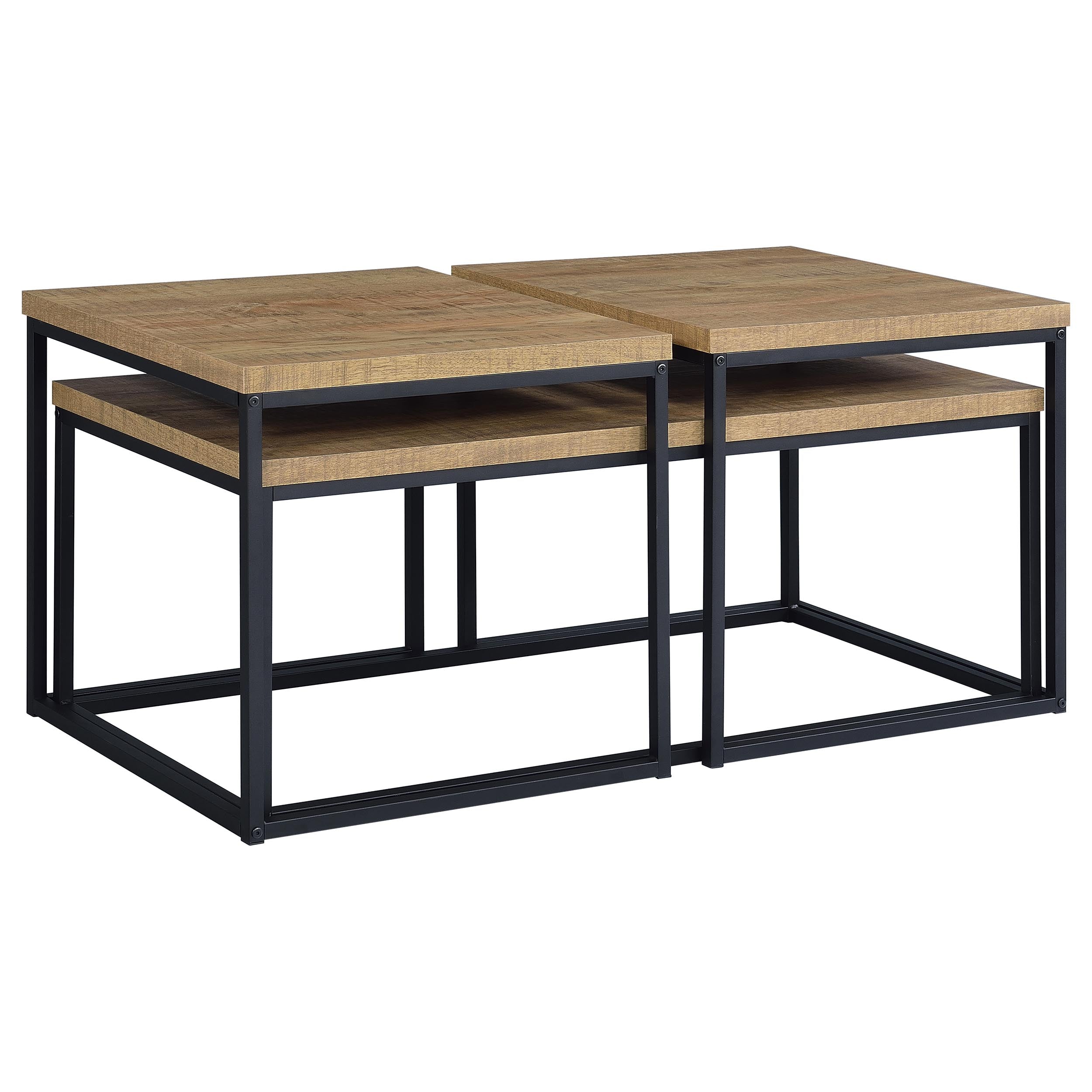 Straden 3-piece Engineered Wood Coffee Table Set Mango and Black-