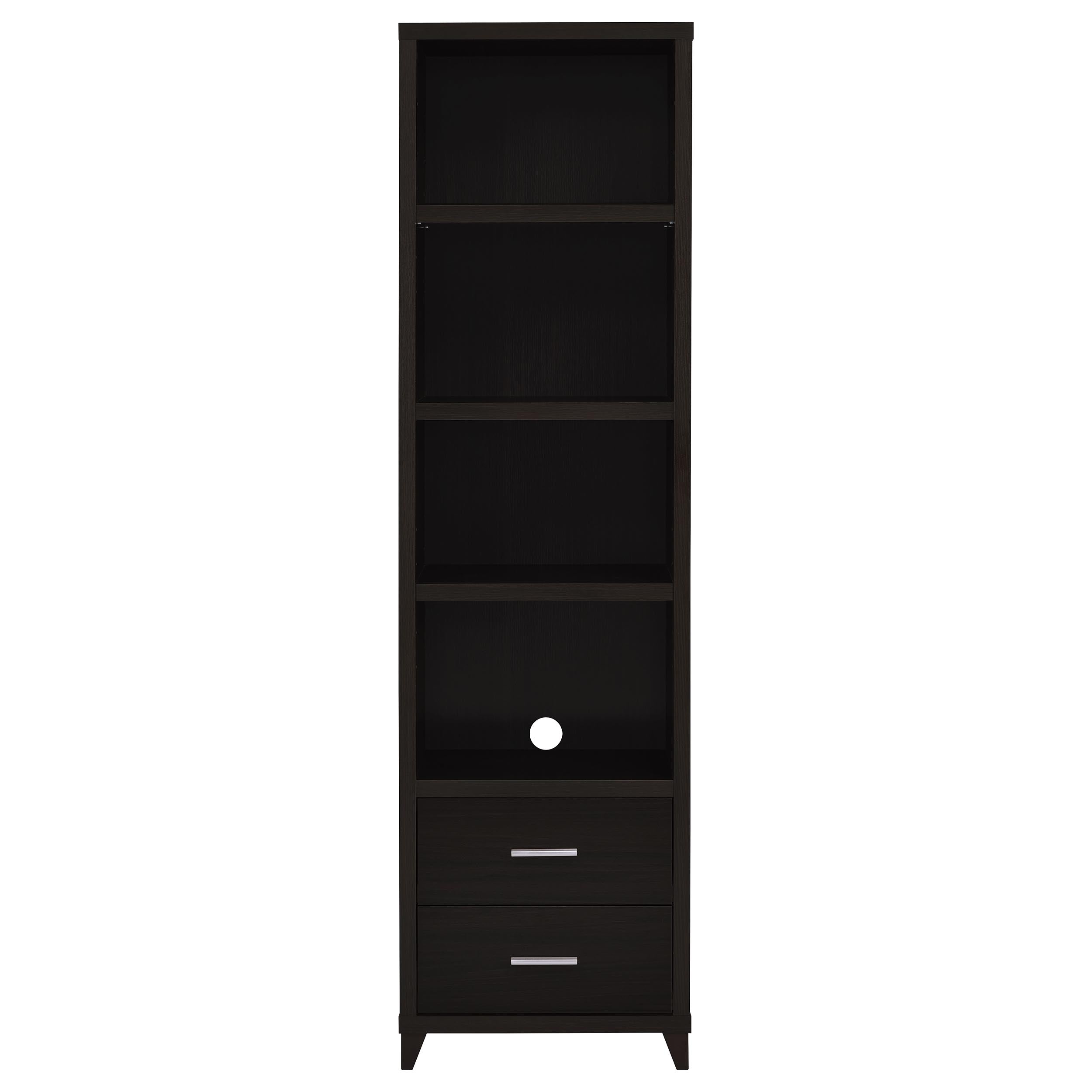 Lewes 4-shelf Engineered Wood Media Tower Cappuccino-CoasterEssence