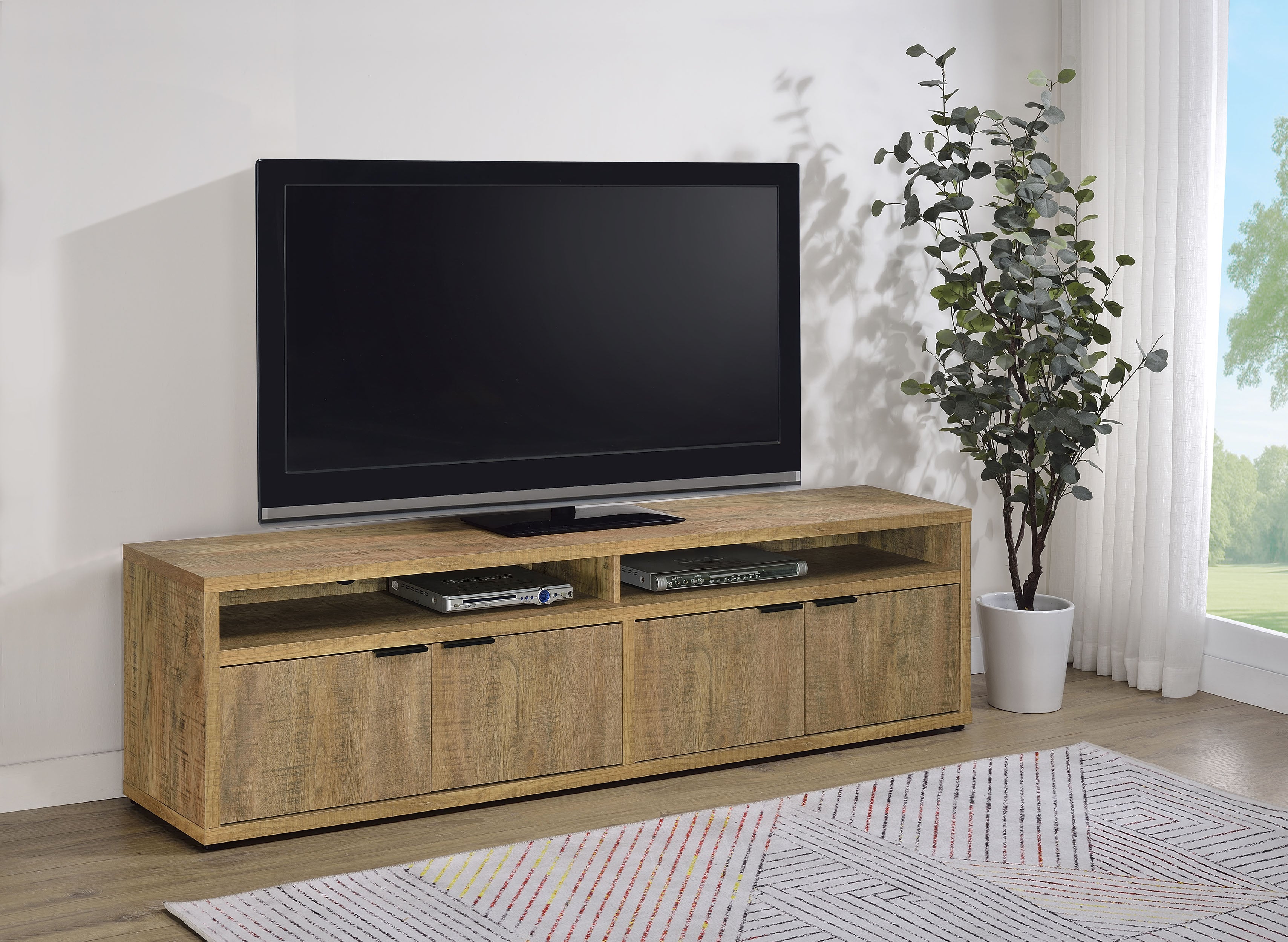 Sentnor 79-inch 4-door Engineered Wood TV Stand Media Console Mango-