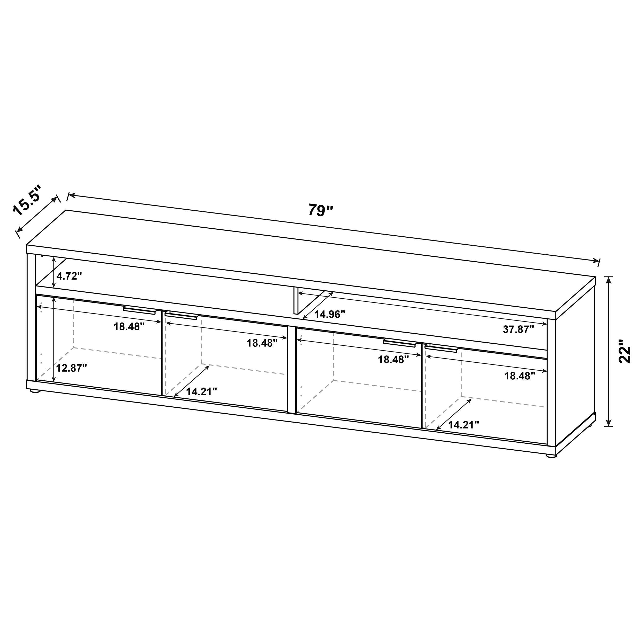 Sentnor 79-inch 4-door Engineered Wood TV Stand Media Console Mango-