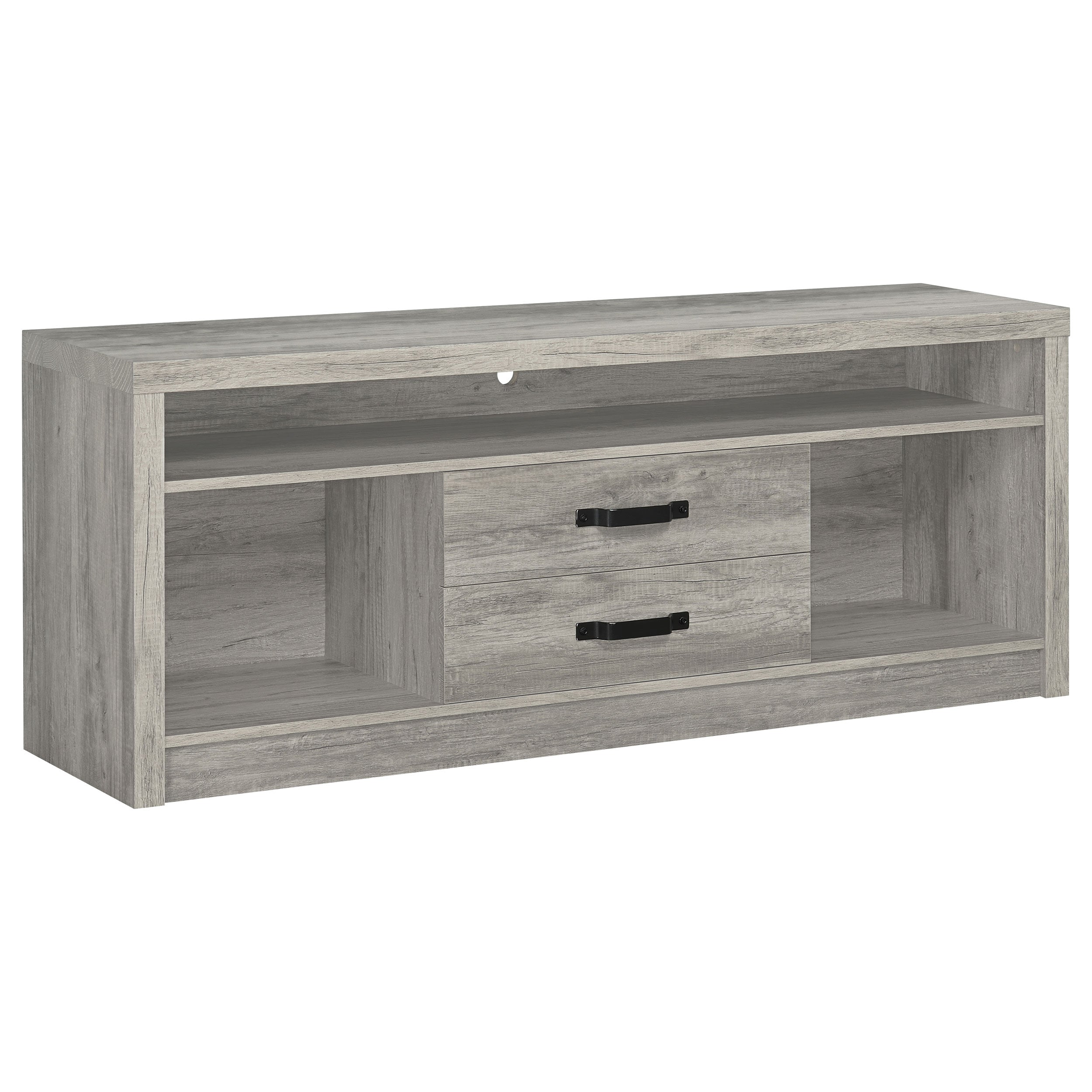 Burke 2-drawer Engineered Wood 59-inch TV Stand Grey Driftwood-CoasterEssence