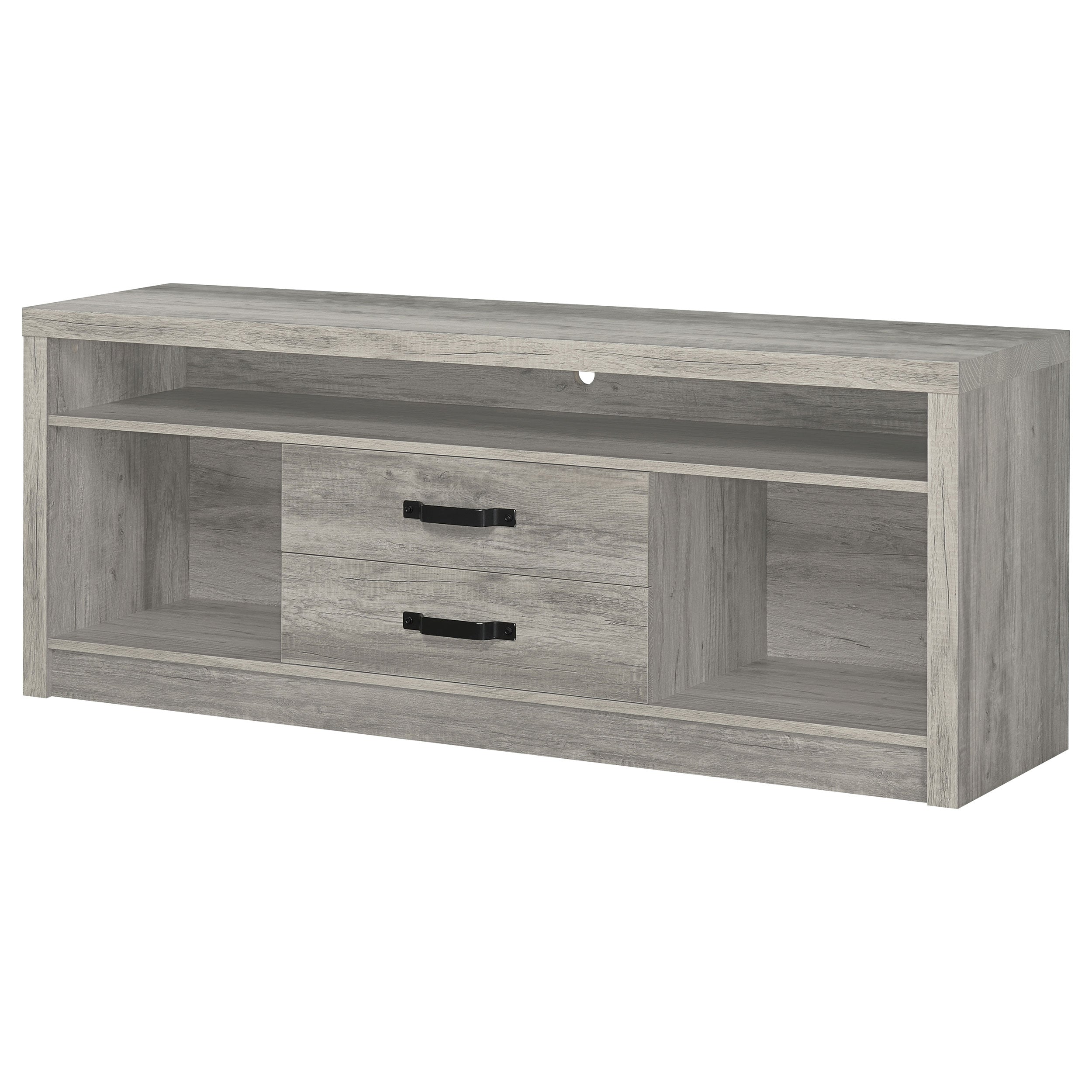 Burke 2-drawer Engineered Wood 59-inch TV Stand Grey Driftwood-CoasterEssence