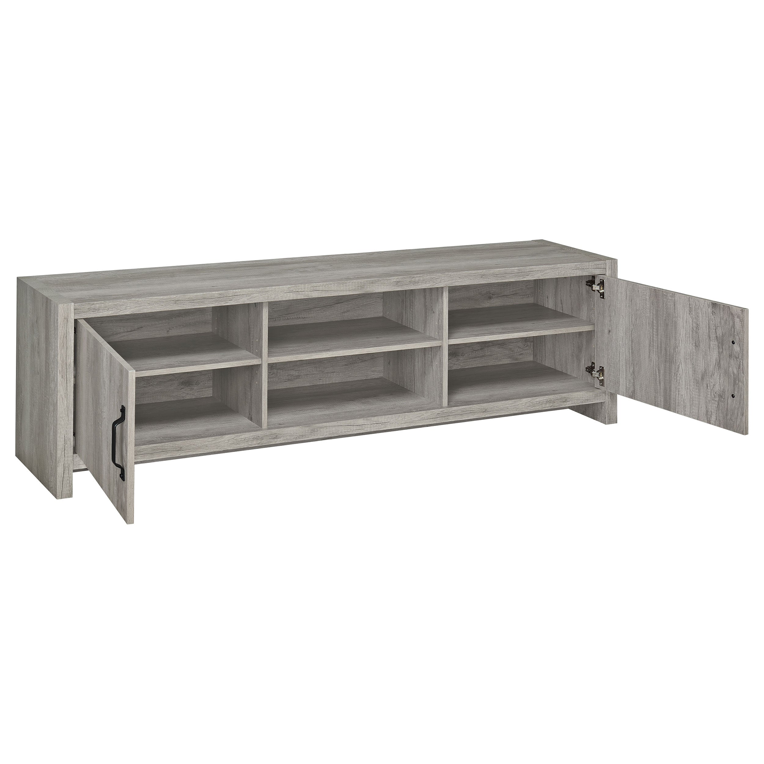 Burke 2-door Engineered Wood 71-inch TV Stand Grey Driftwood-CoasterEssence