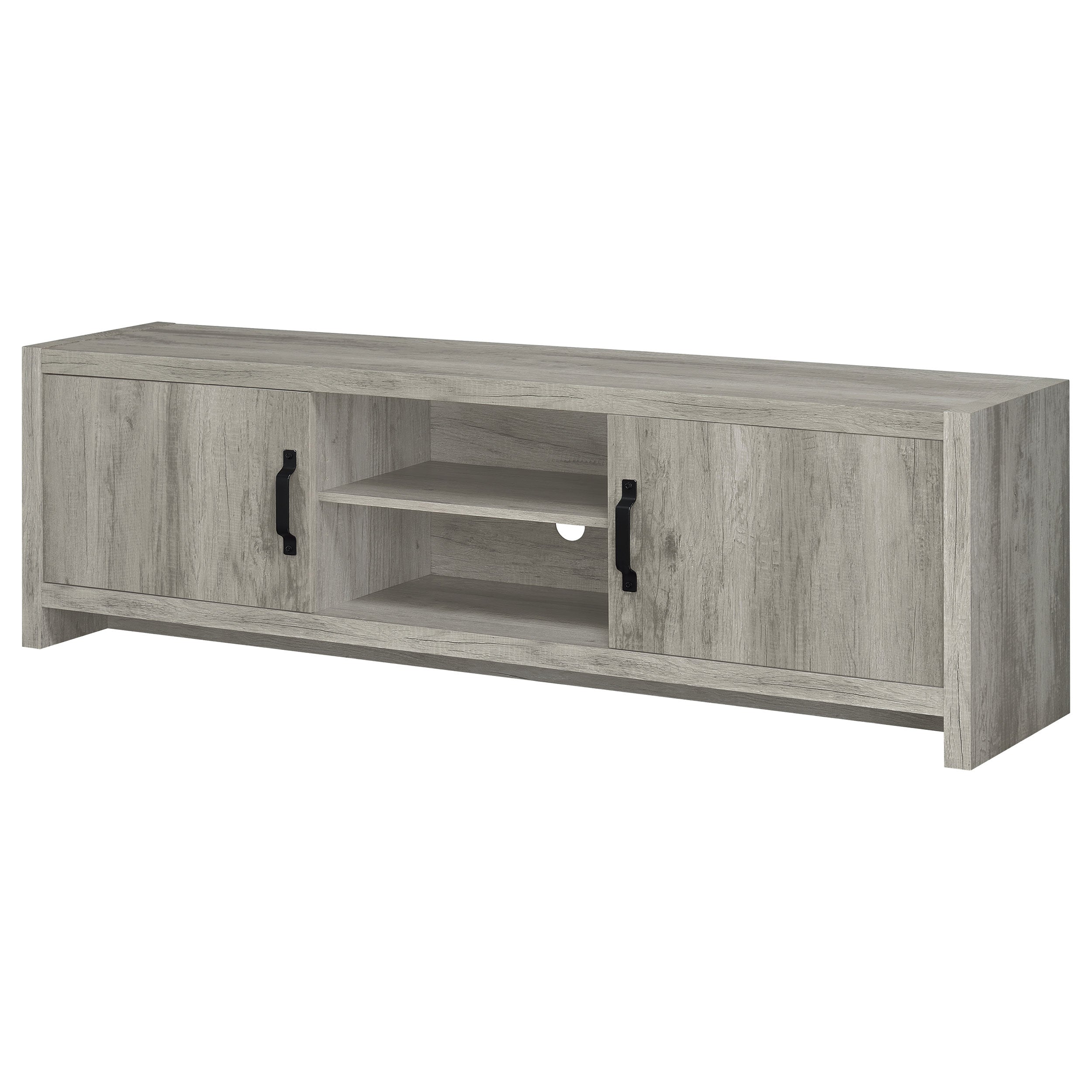 Burke 2-door Engineered Wood 71-inch TV Stand Grey Driftwood-CoasterEssence