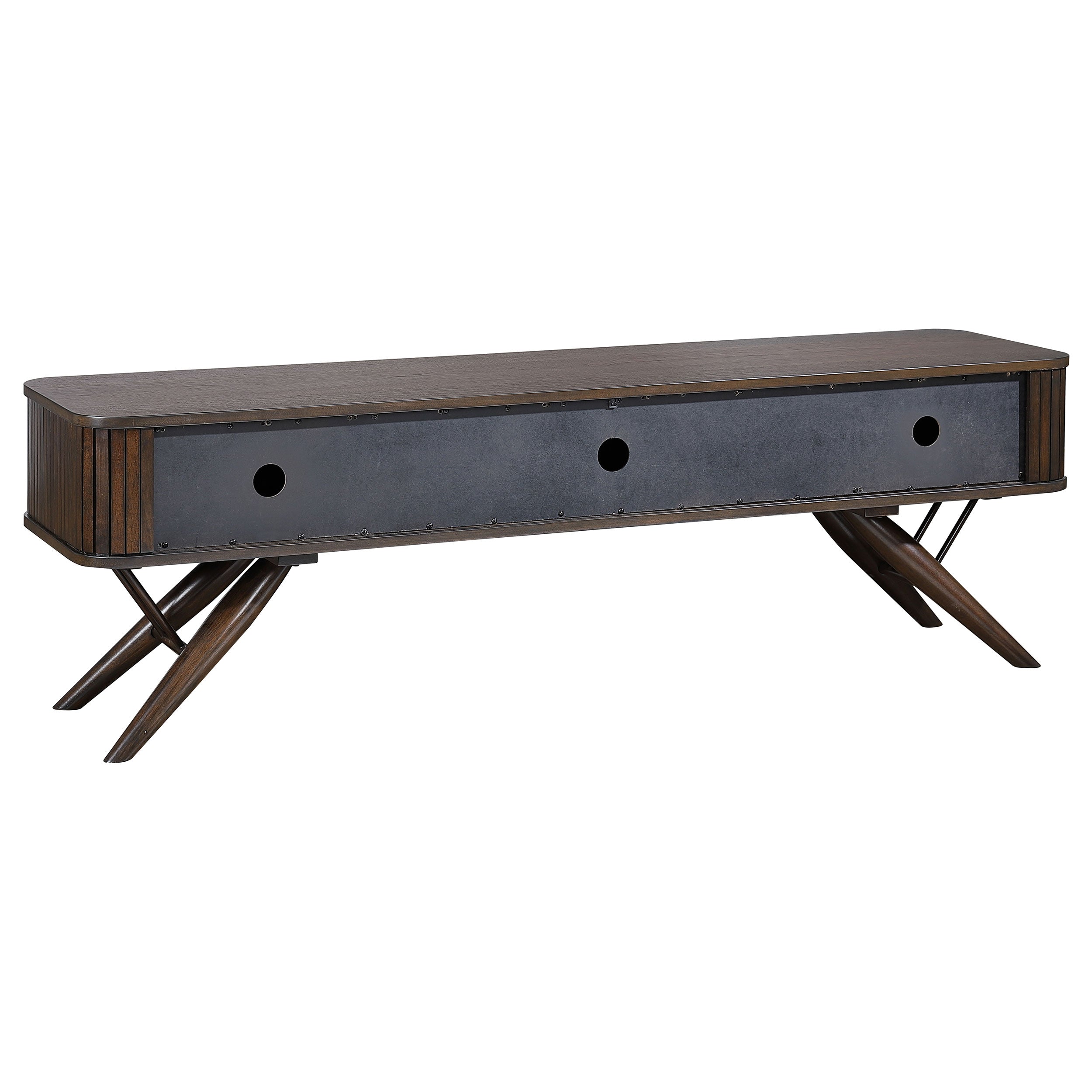 Valna Wood 71-inch TV Stand with Sliding Doors Walnut-