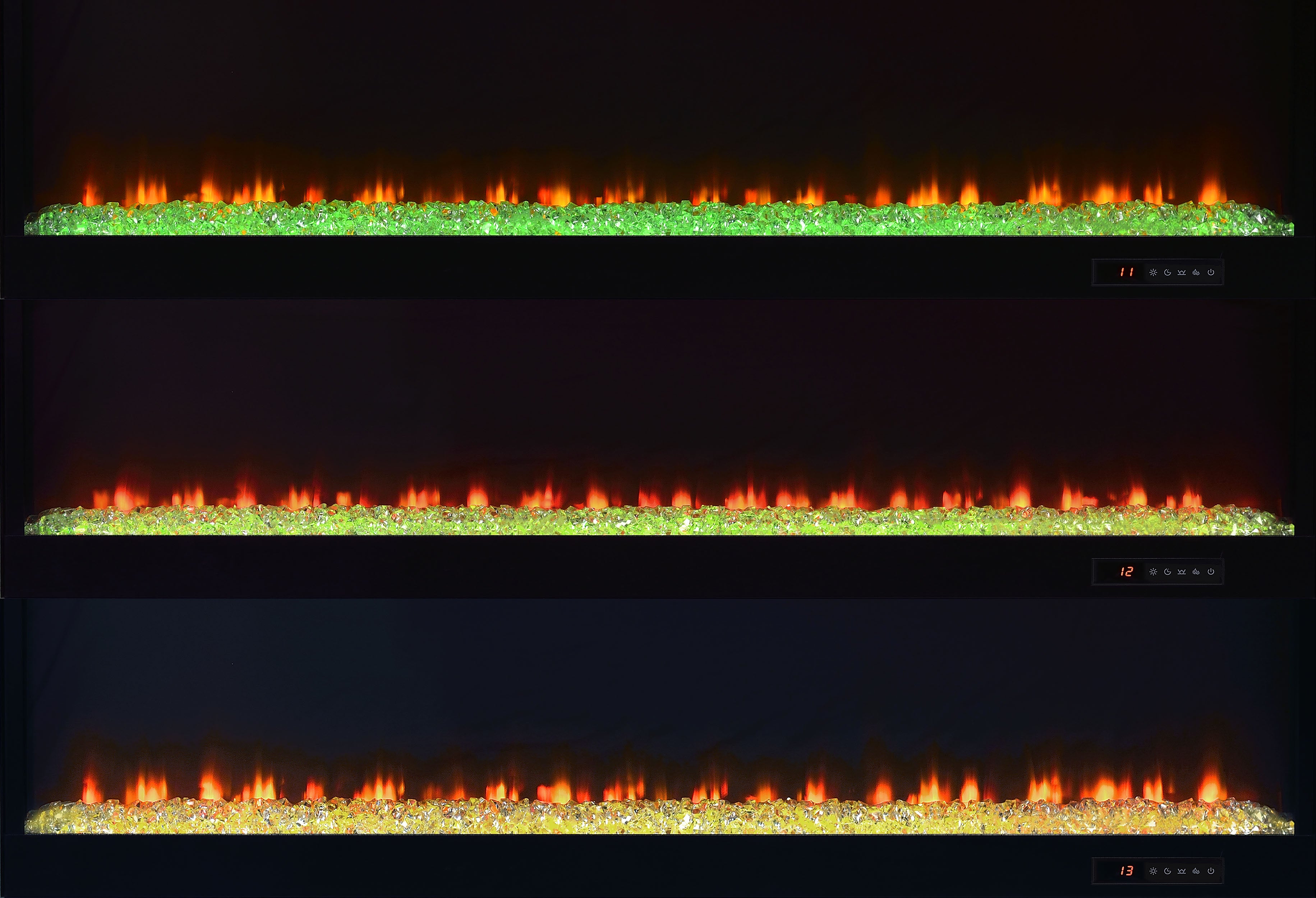 Mallory TV Stand Fireplace Console Bluetooth Speaker Grey High Gloss-