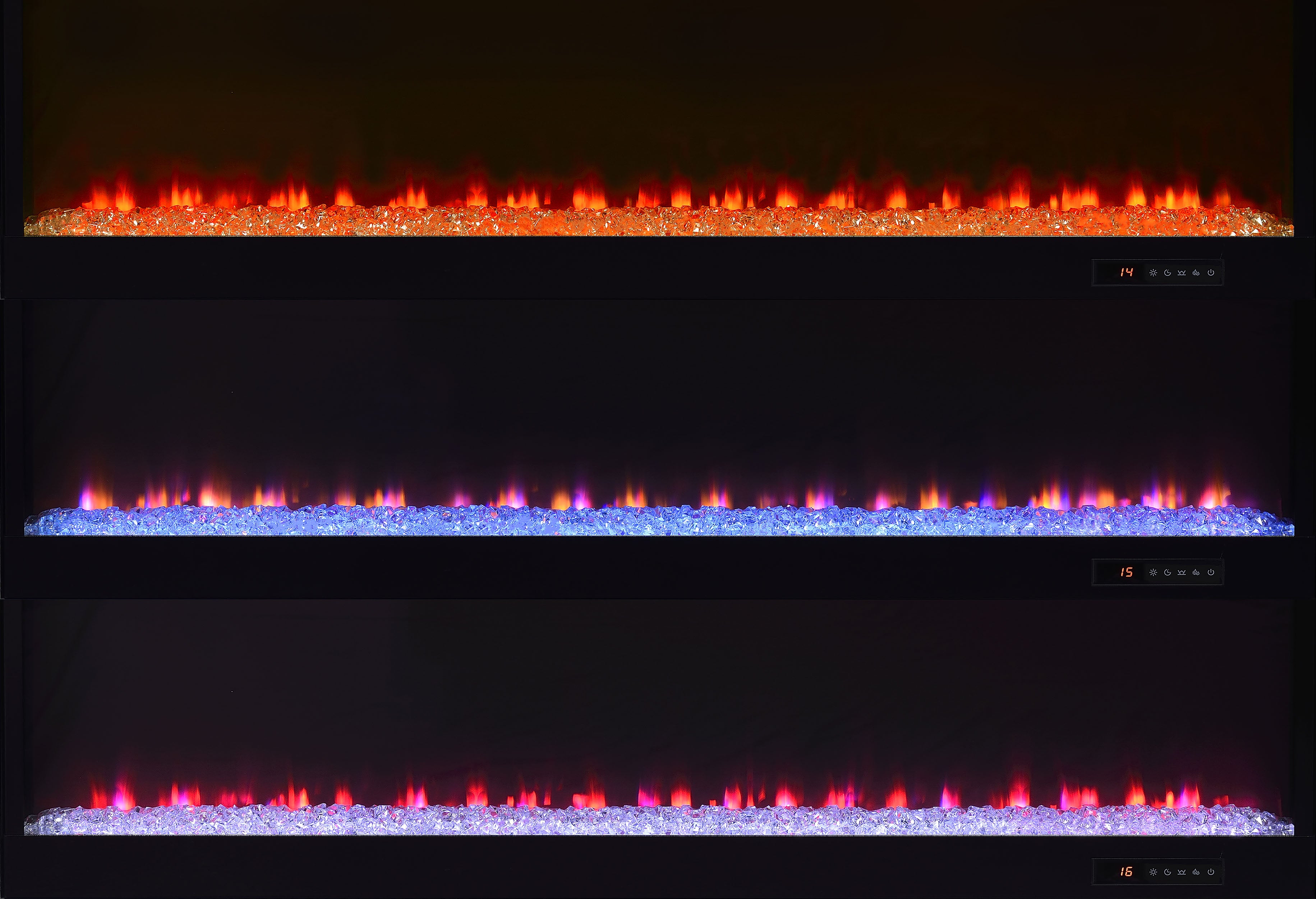 Mallory TV Stand Fireplace Console Bluetooth Speaker Grey High Gloss-