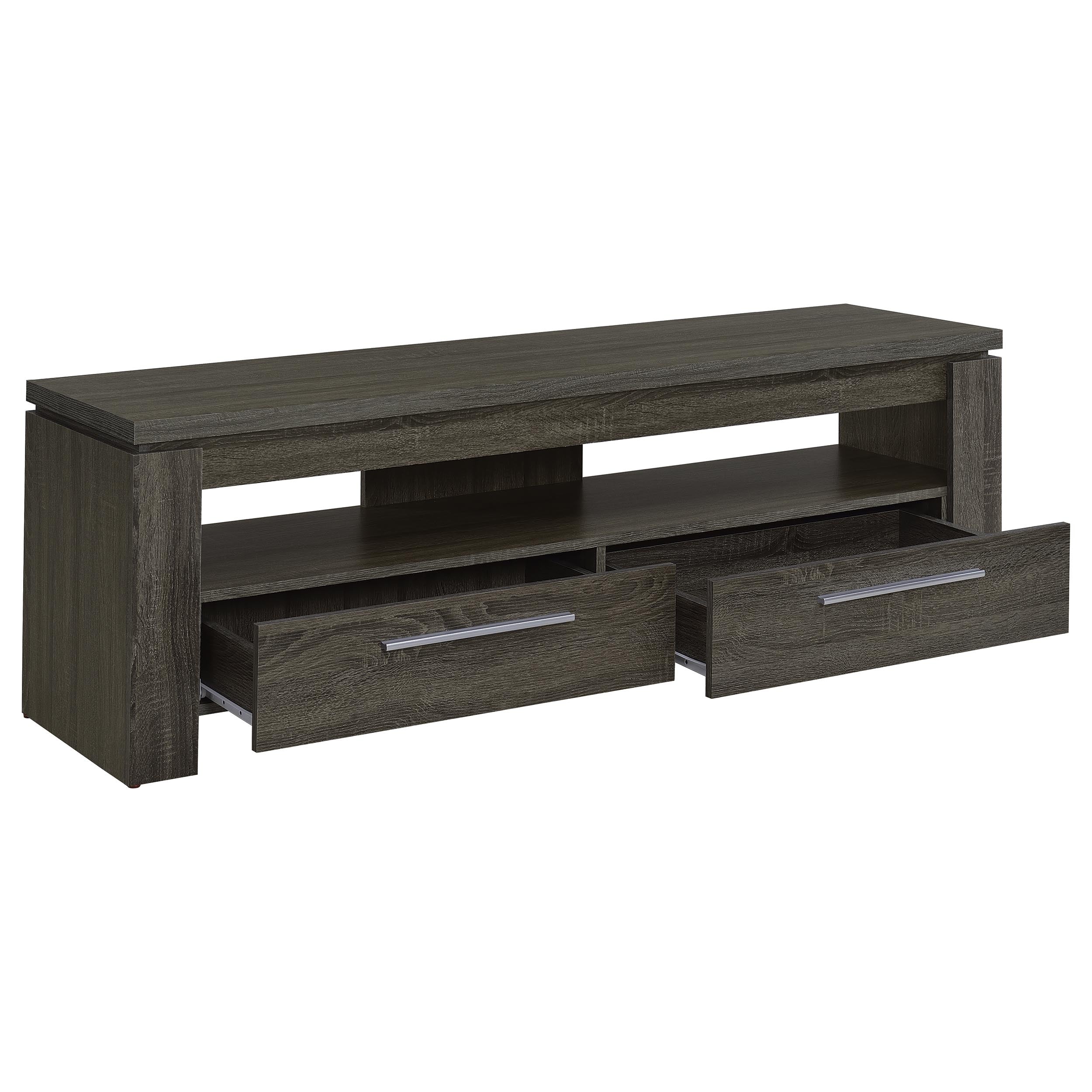 Elkton 2-drawer Engineered Wood 59-inch TV Stand Weathered Grey-CoasterEssence