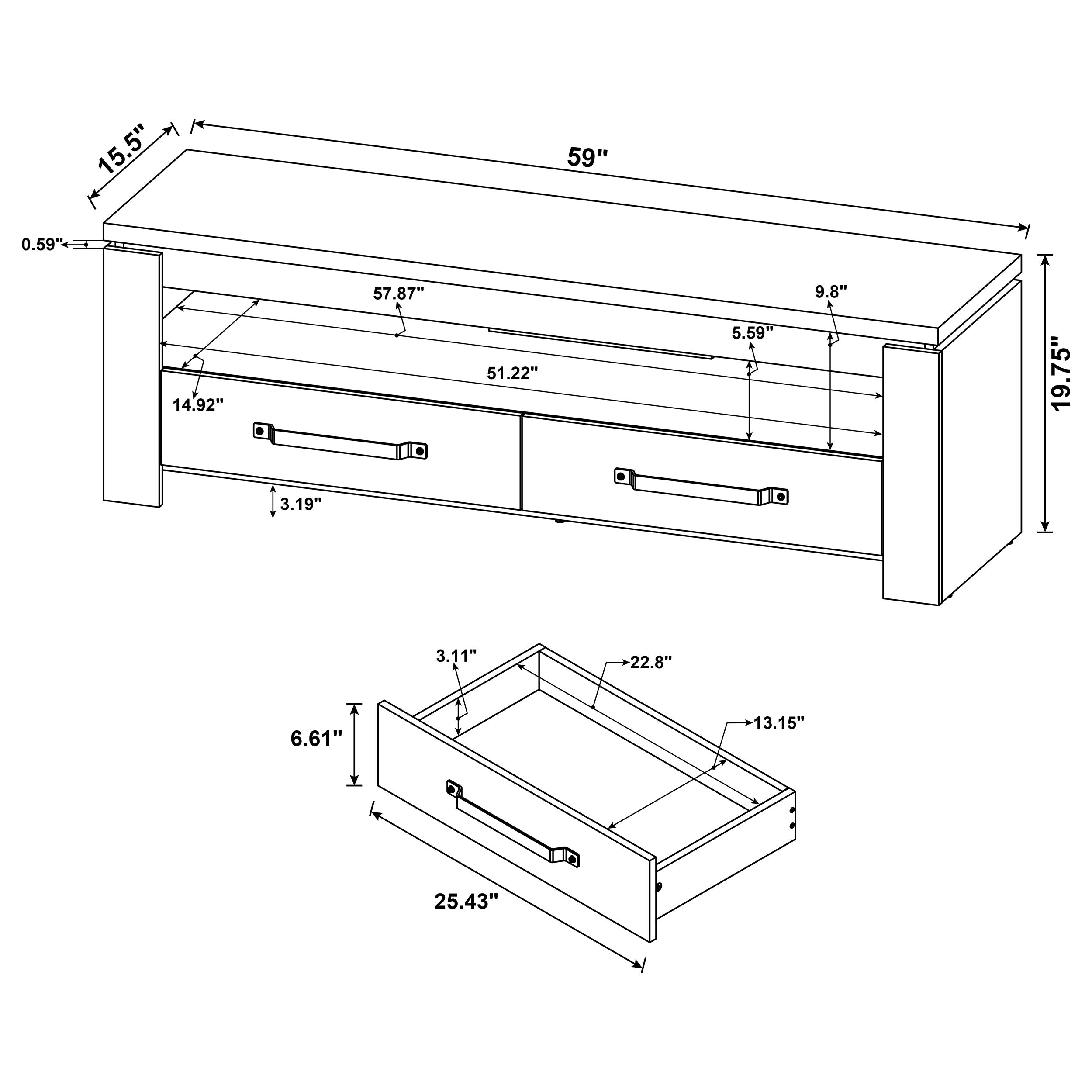 Elkton 2-drawer Engineered Wood 59-inch TV Stand Mango-