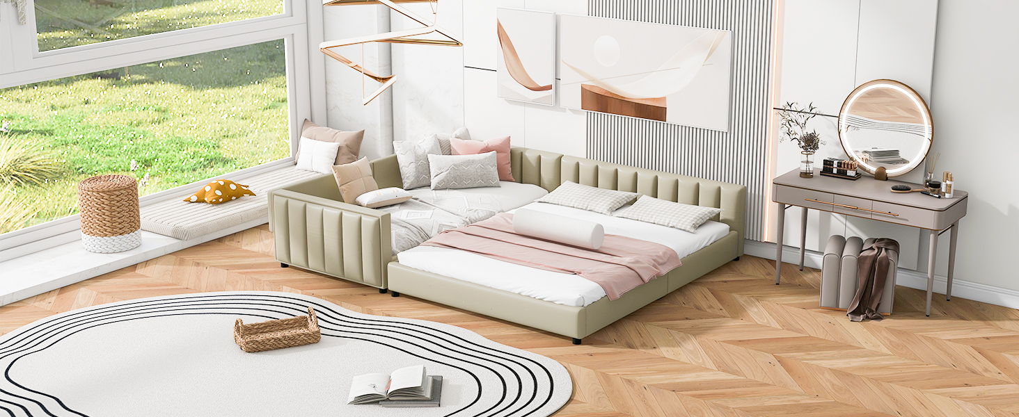 Upholstered Platform Bed, Mother & Child Bed