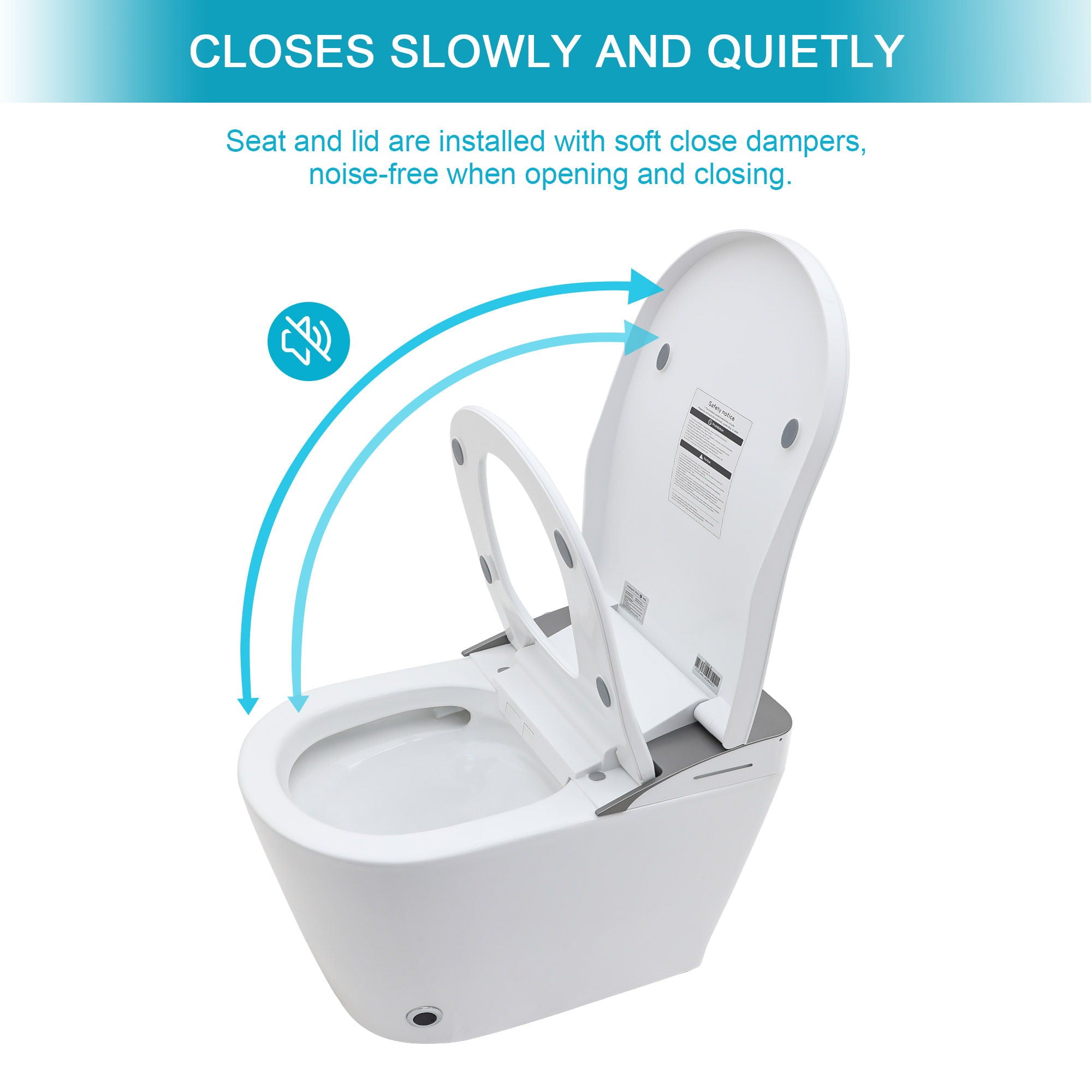 Smart Bidet Toilet Combo With Auto Open & Close, Heated Seat, Foot Sensor Flush, LED Display, Ceramic - White