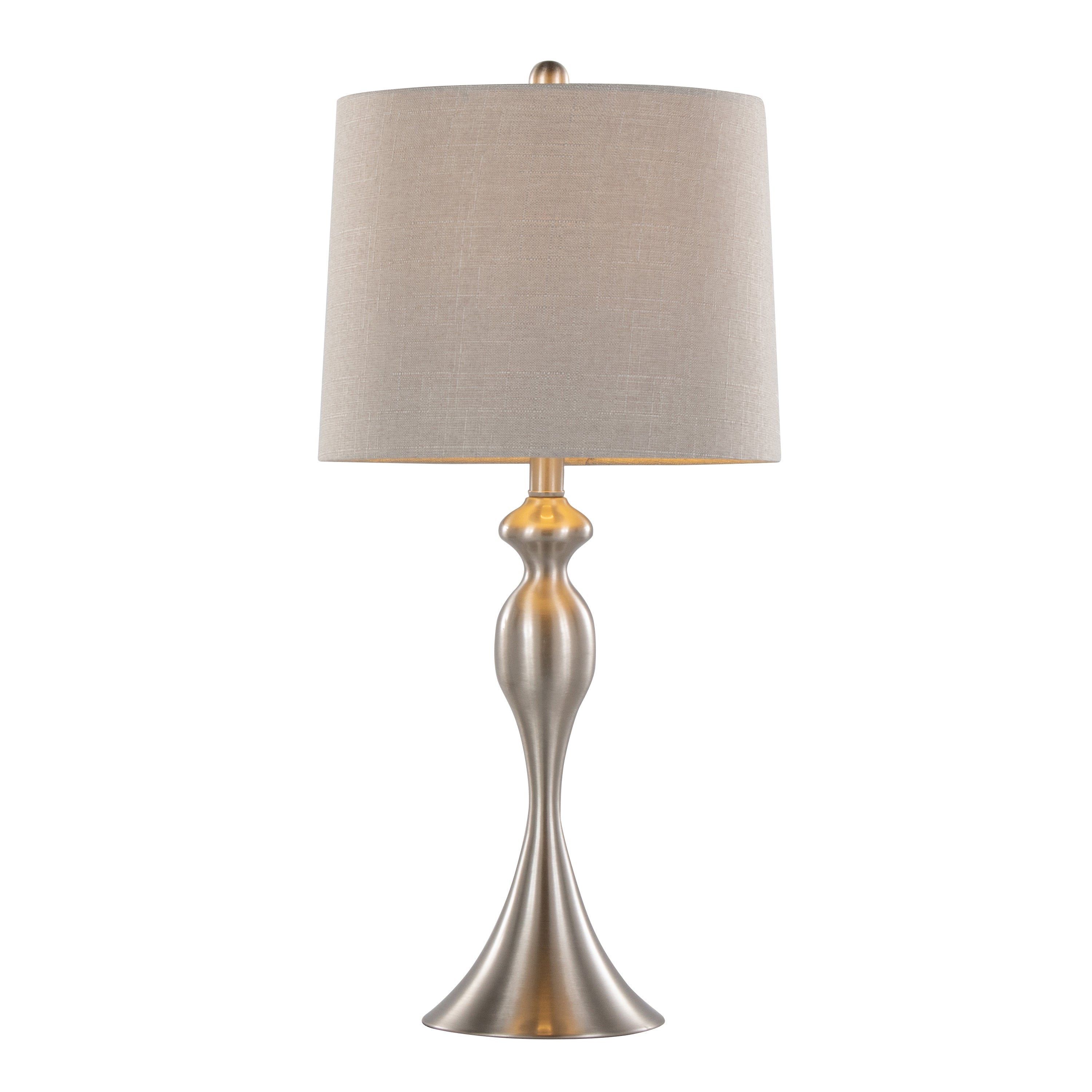 Ashland 27" Contemporary Metal Table Lamp in Brushed Nickel - Set of 2