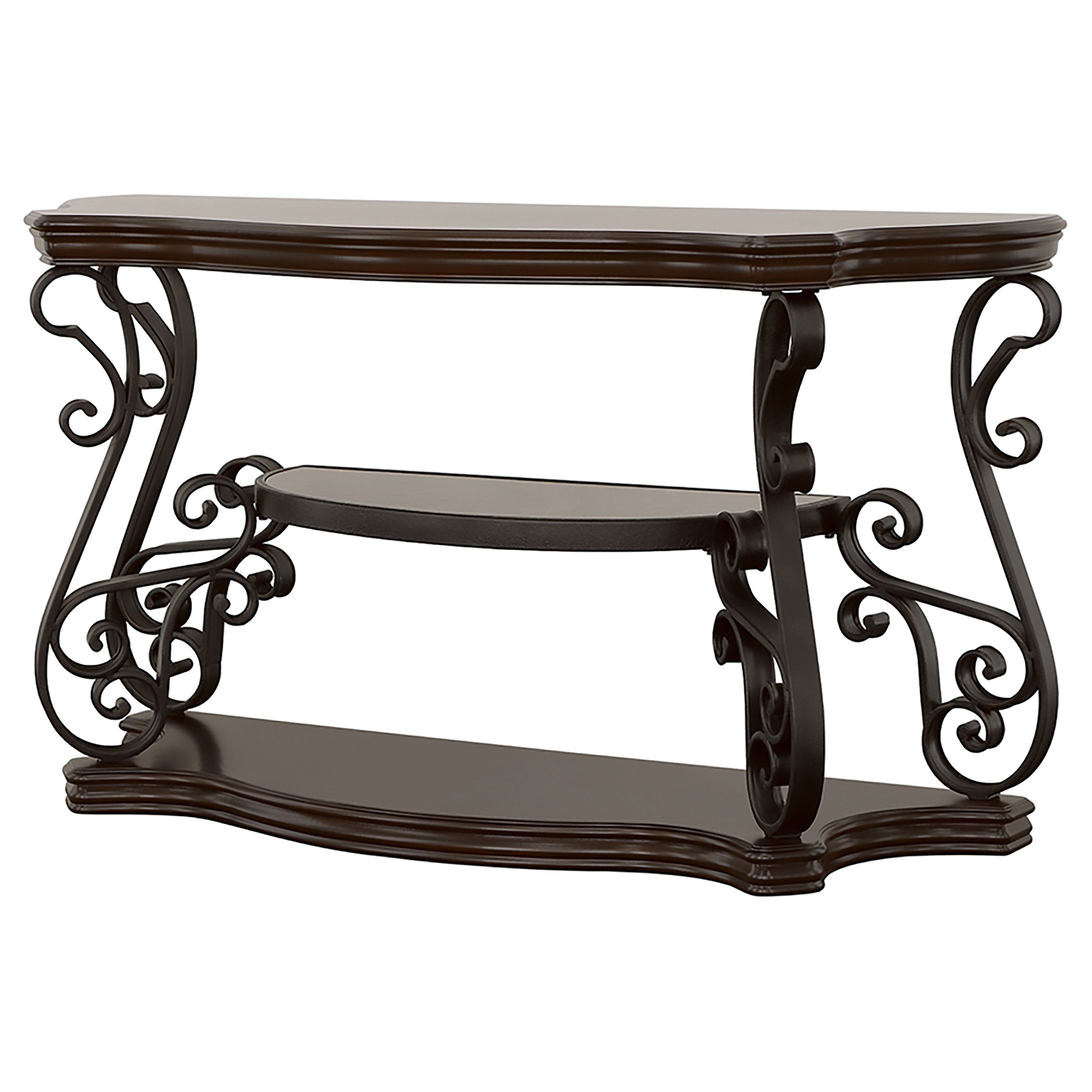 Laney Scrollwork Entryway Sofa Console Table Deep Merlot-CoasterEssence