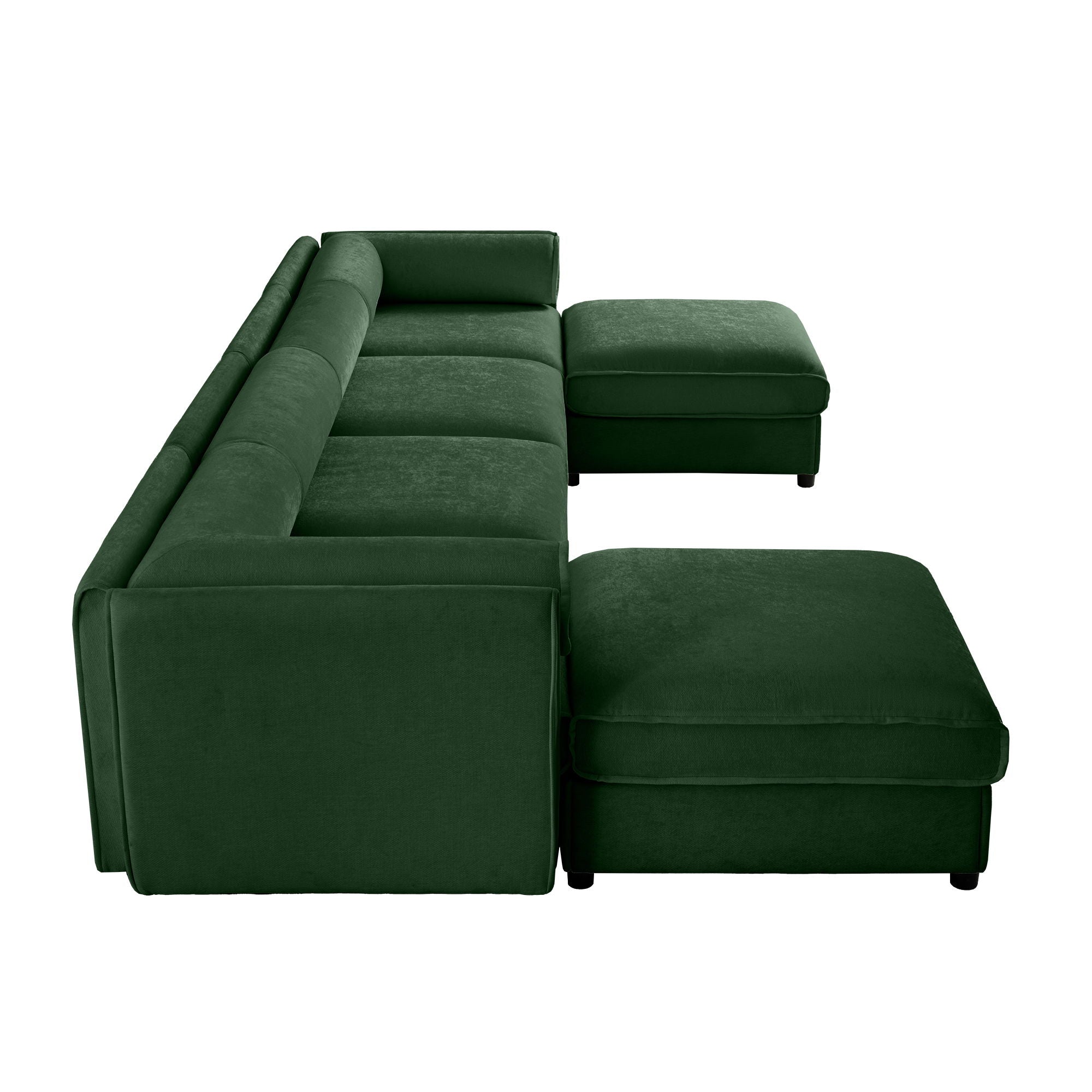 Contemporary Elegant White Chenille Sofa With Storage And Ottoman