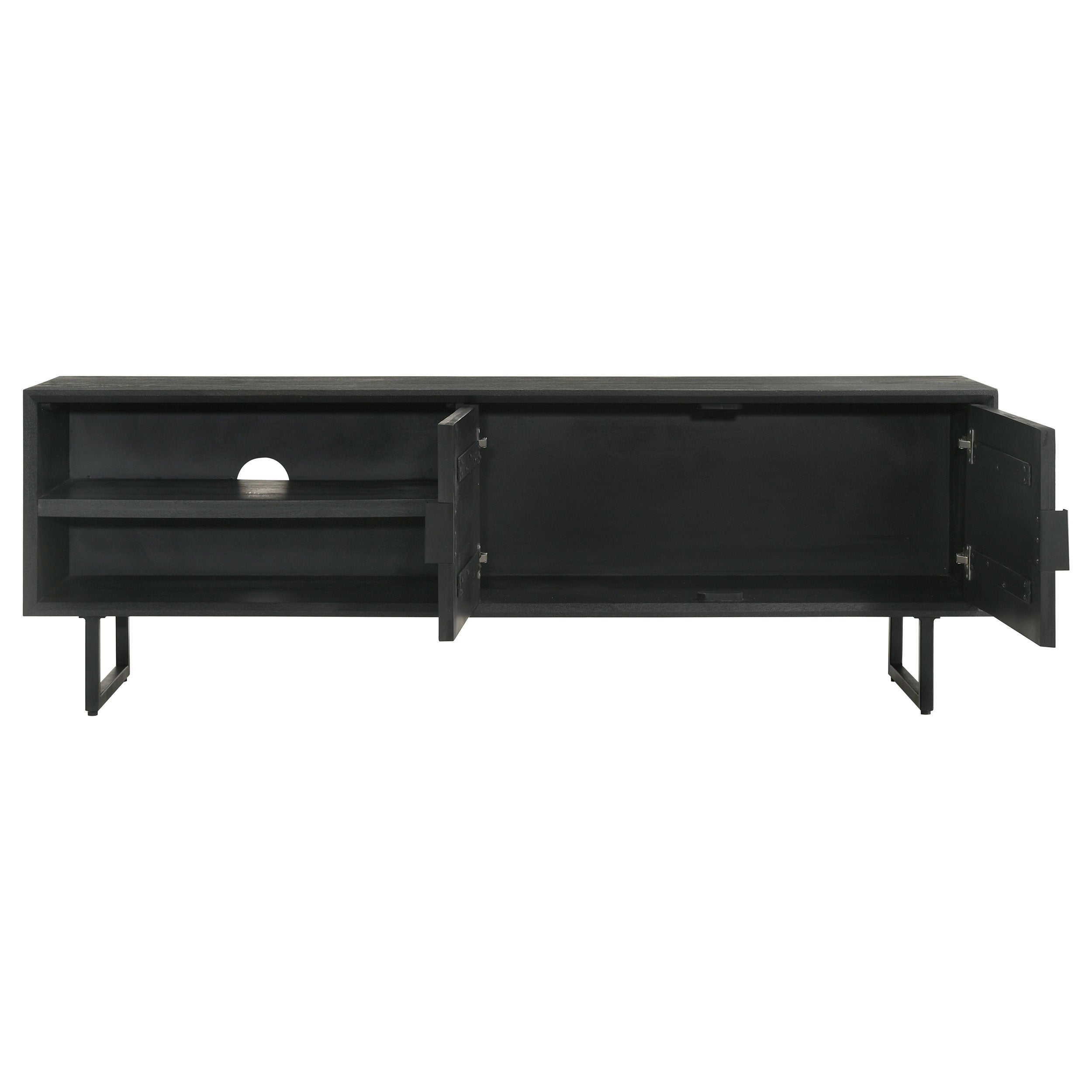 Marsden 2-door Mango Wood 70-inch TV Stand Charcoal Black-