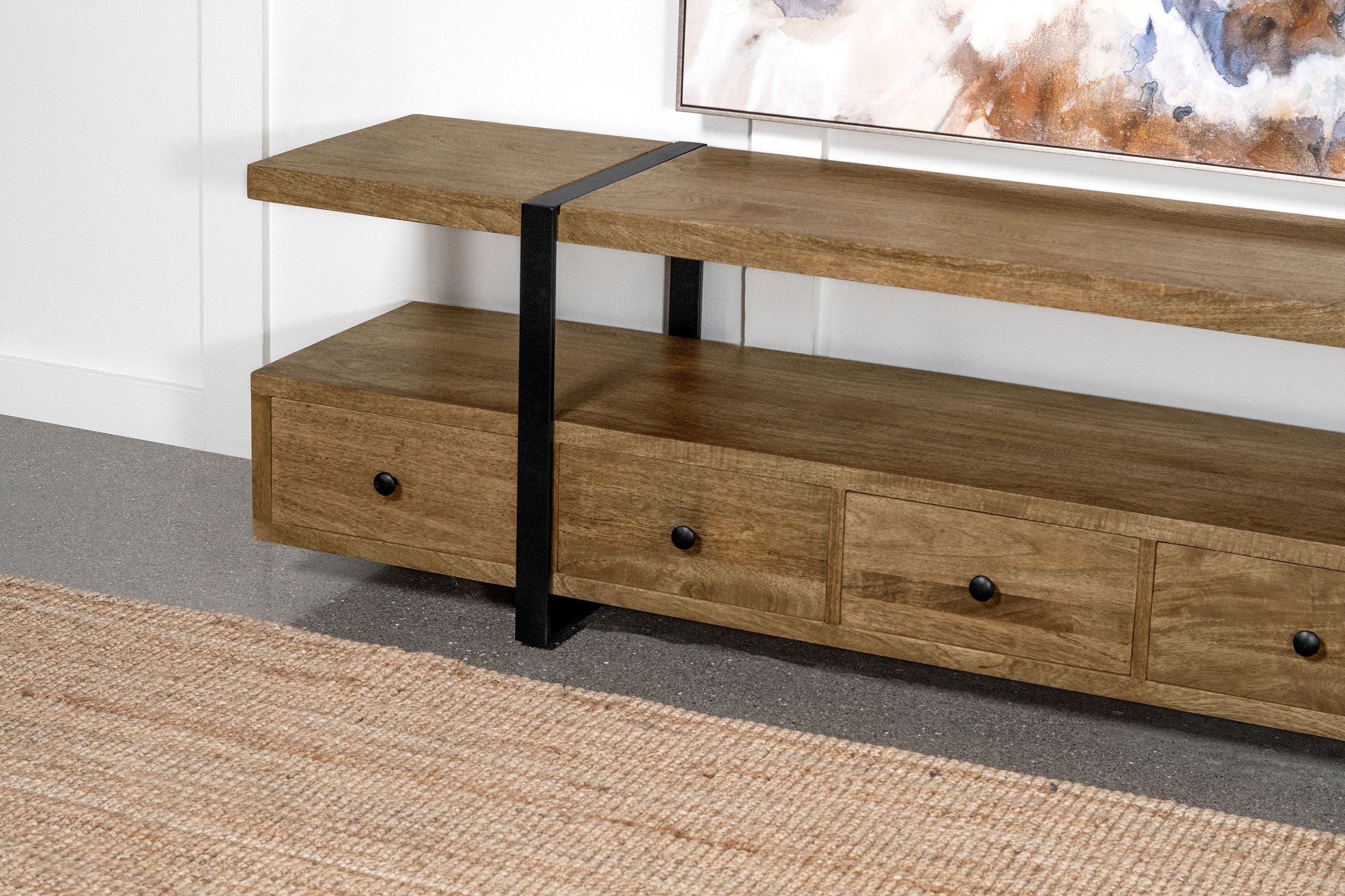 Otto 5-drawer Mango Wood 70-inch TV Stand Media Console Brown-