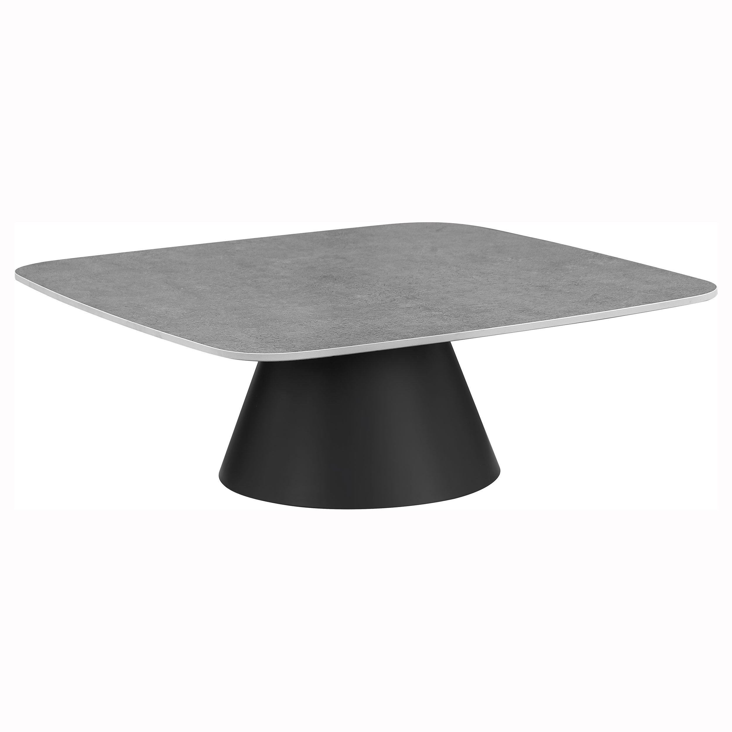 Eason 2-piece Cocktail Coffee Table Set Concrete and Black-