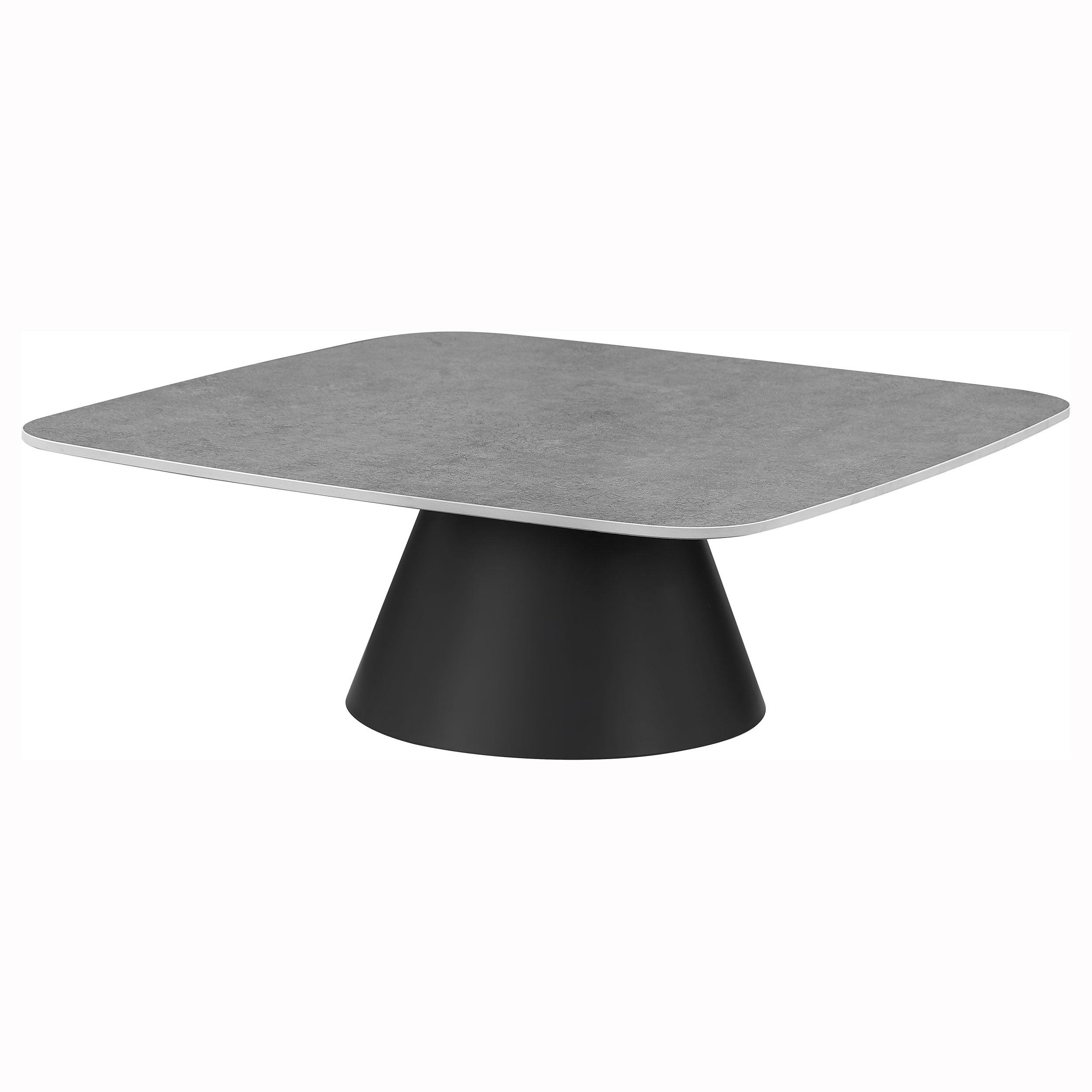 Eason 2-piece Cocktail Coffee Table Set Concrete and Black-