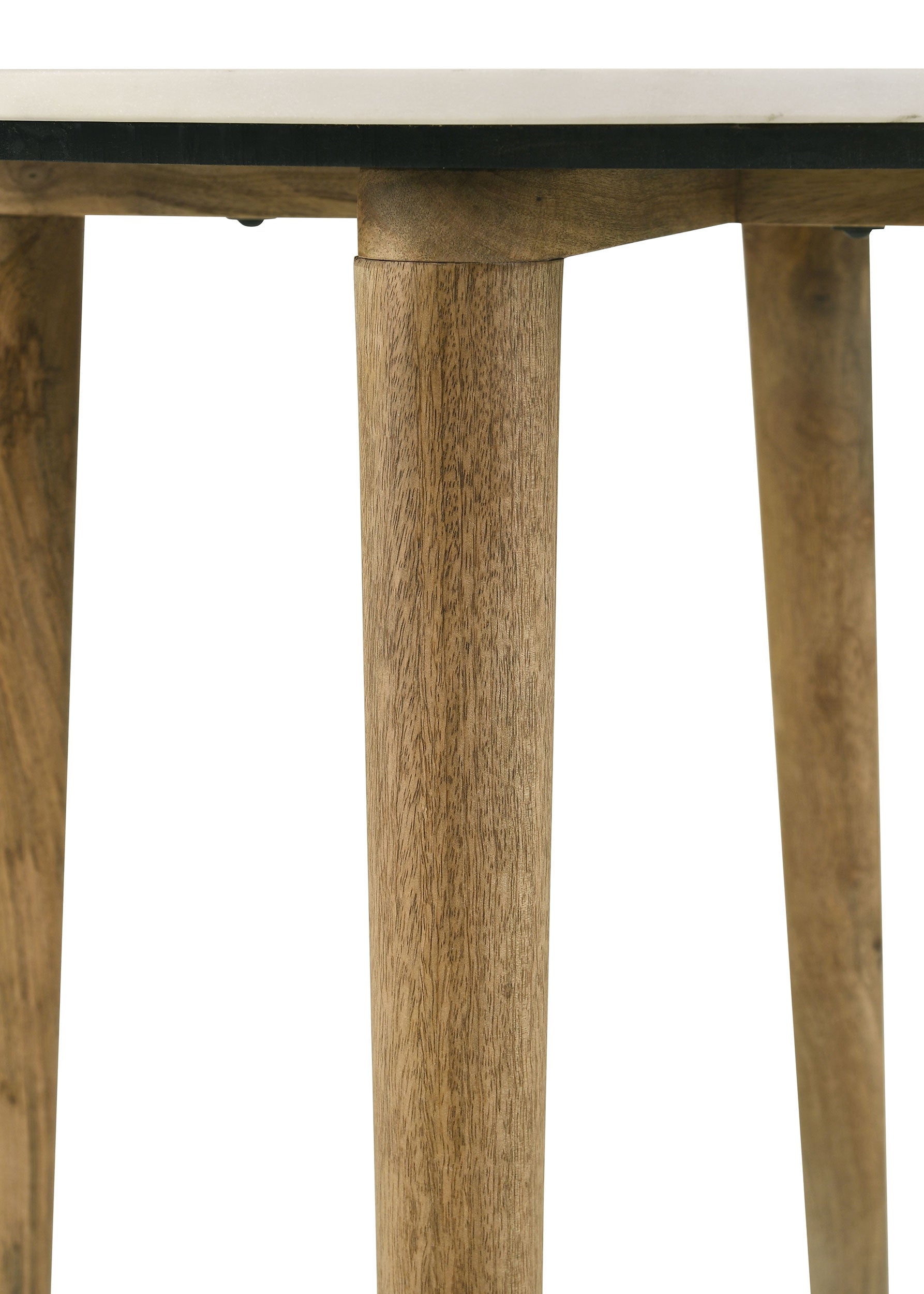 Aldis Round Marble Top Side End Table White and Natural-
