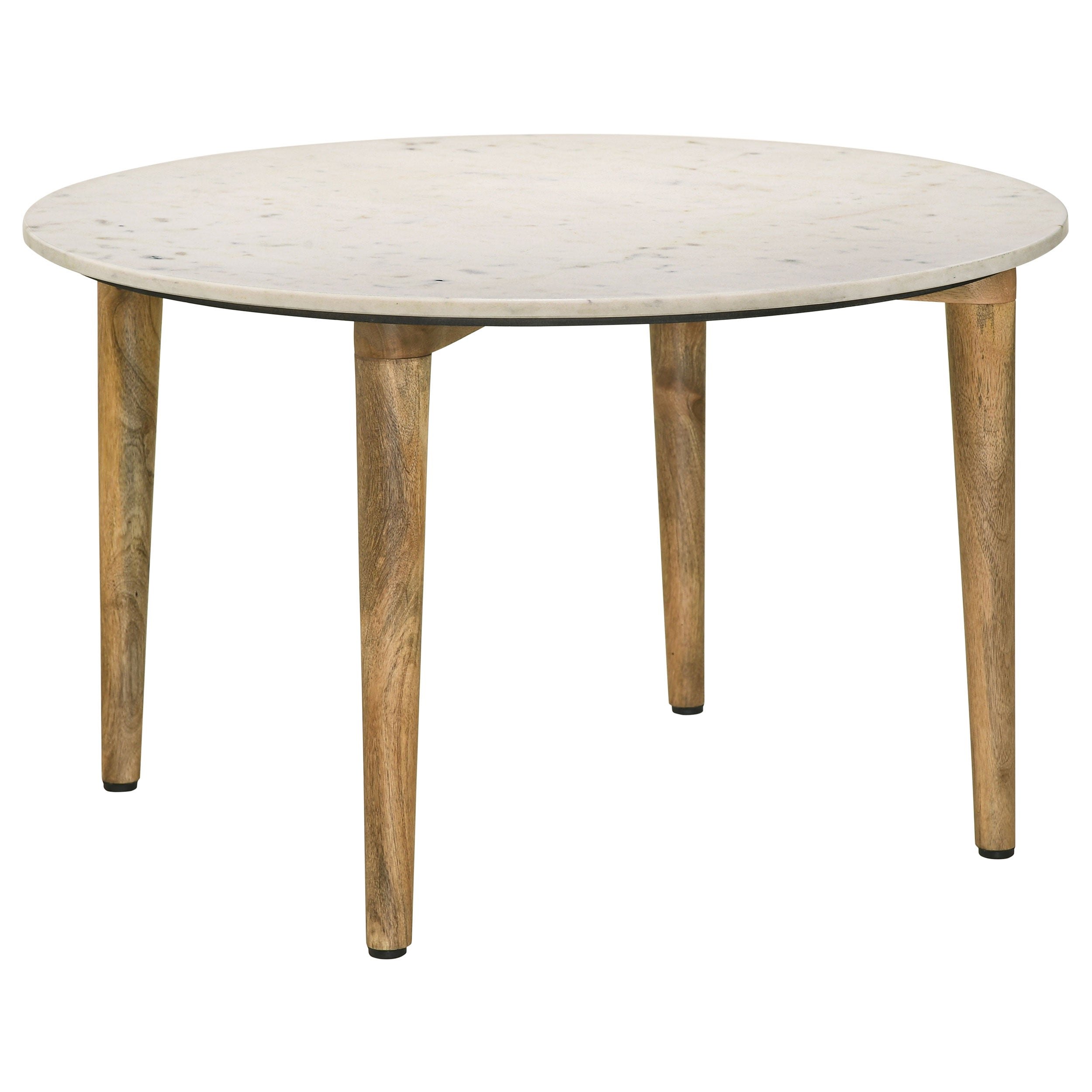 Aldis Round Marble Top Coffee Table White and Natural-