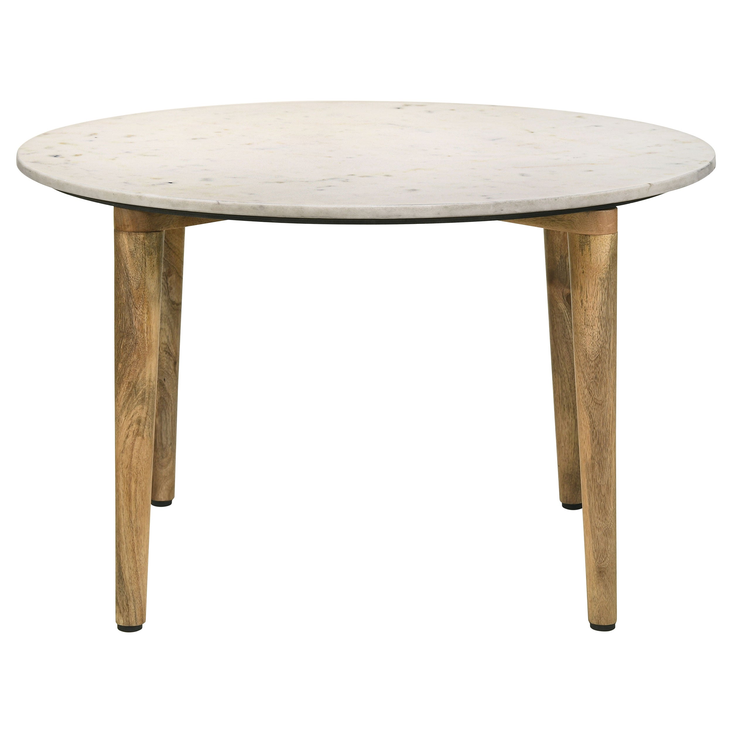 Aldis Round Marble Top Coffee Table White and Natural-
