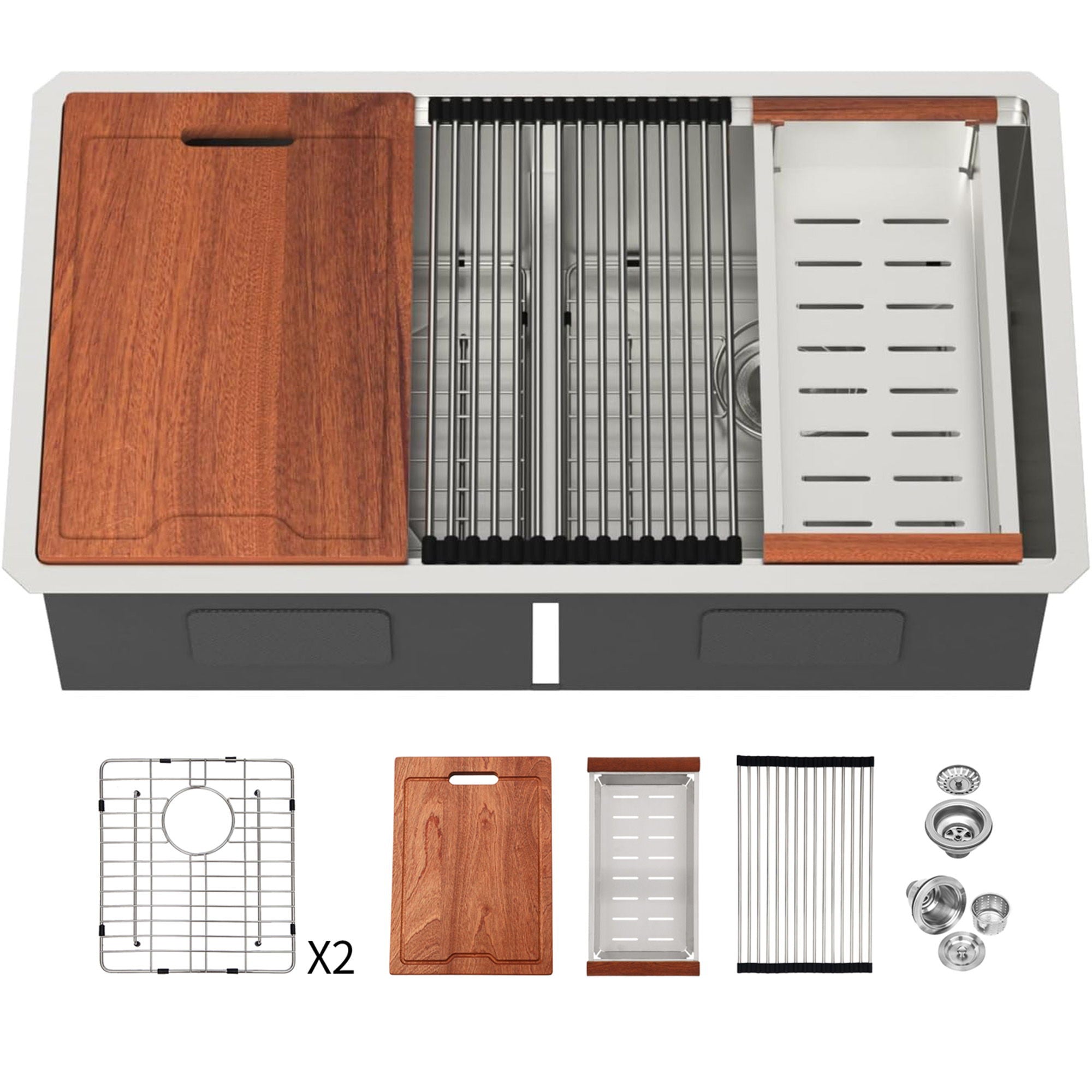 Modern Double Bowl Undermount Kitchen Sink